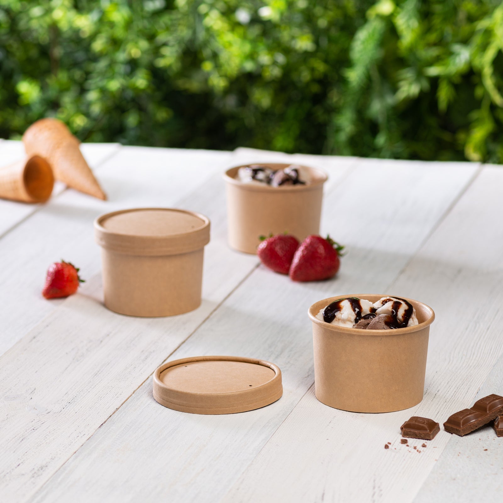 12 oz. Paper Food Containers With Vented Lids - Kraft - Comfy Package