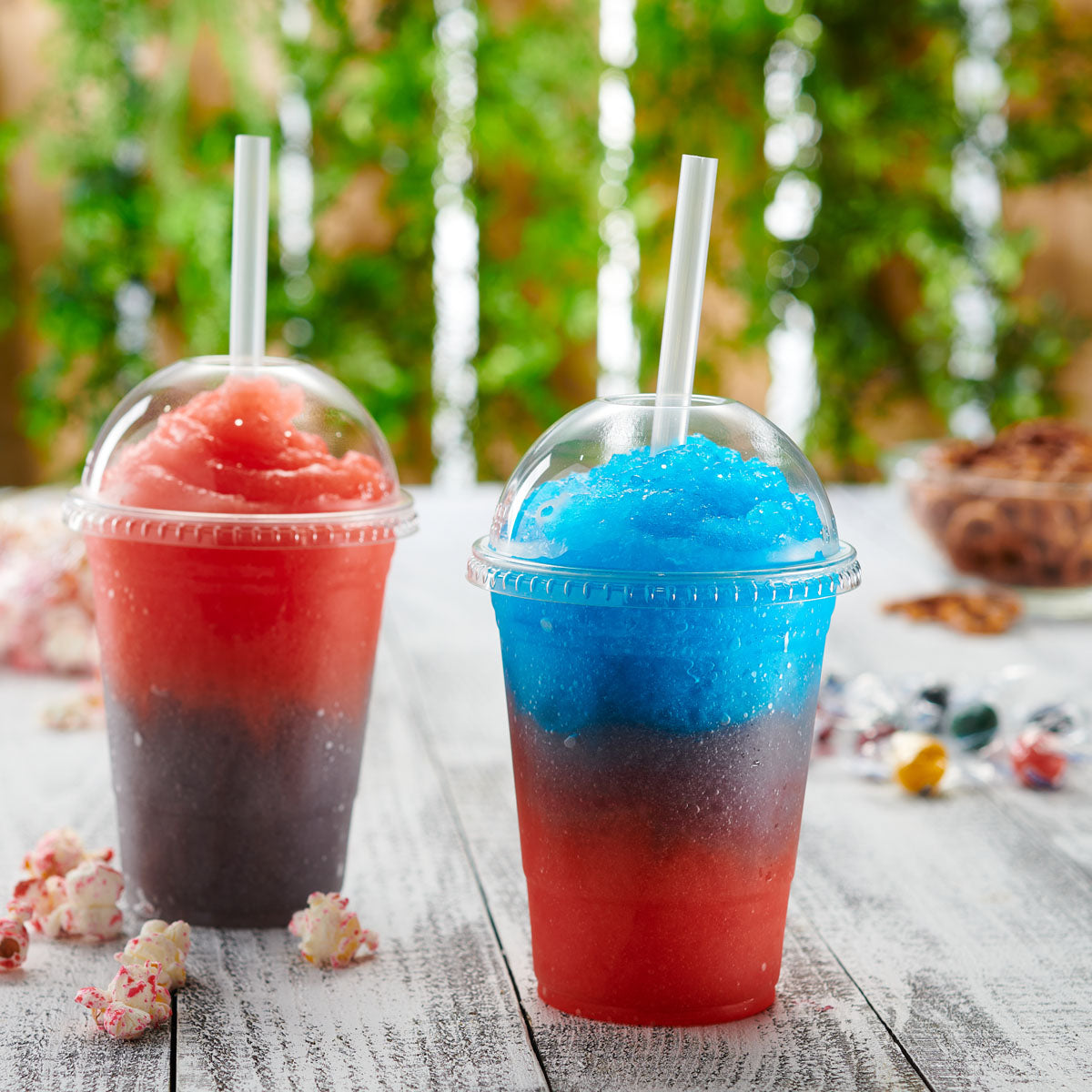 Crystal Clear PET Plastic Dome Lids With Straw Slot for 12, 16, 20 & 24 oz. Milkshake Cups - Comfy Package