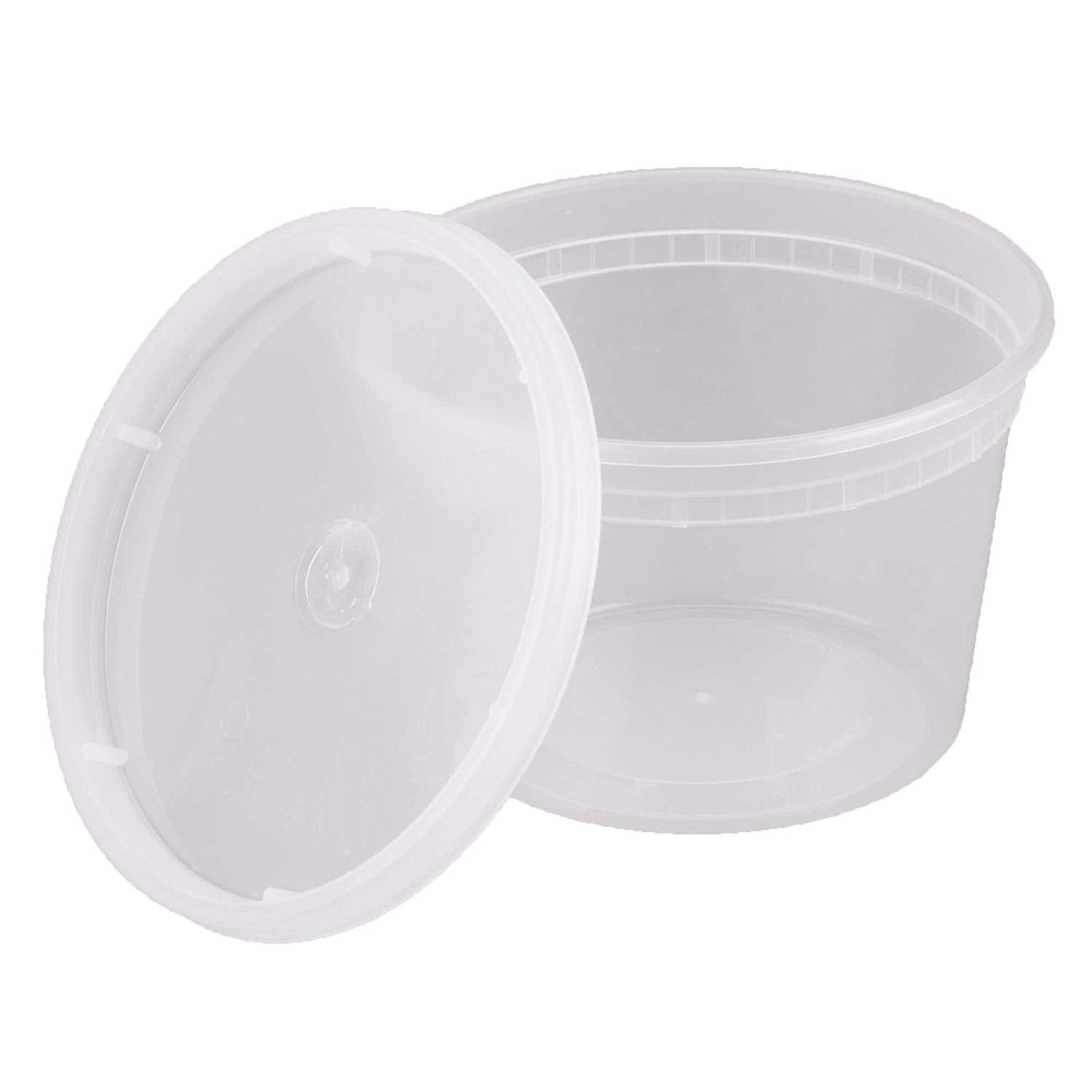 16 oz. Plastic Deli Food Storage Containers with Airtight Lids - Comfy Package