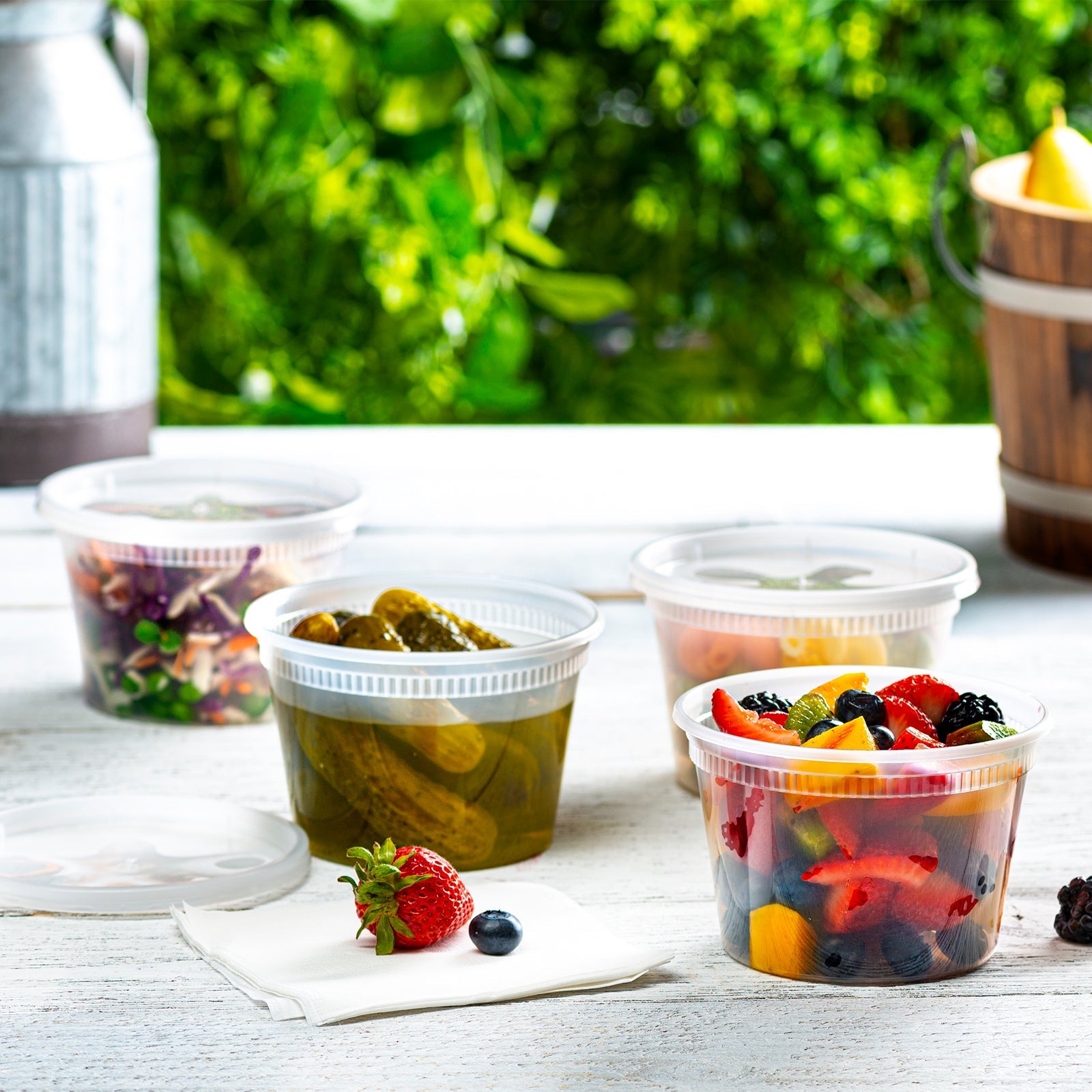 16 oz. Deli Food Storage Containers With Lids - Comfy Package