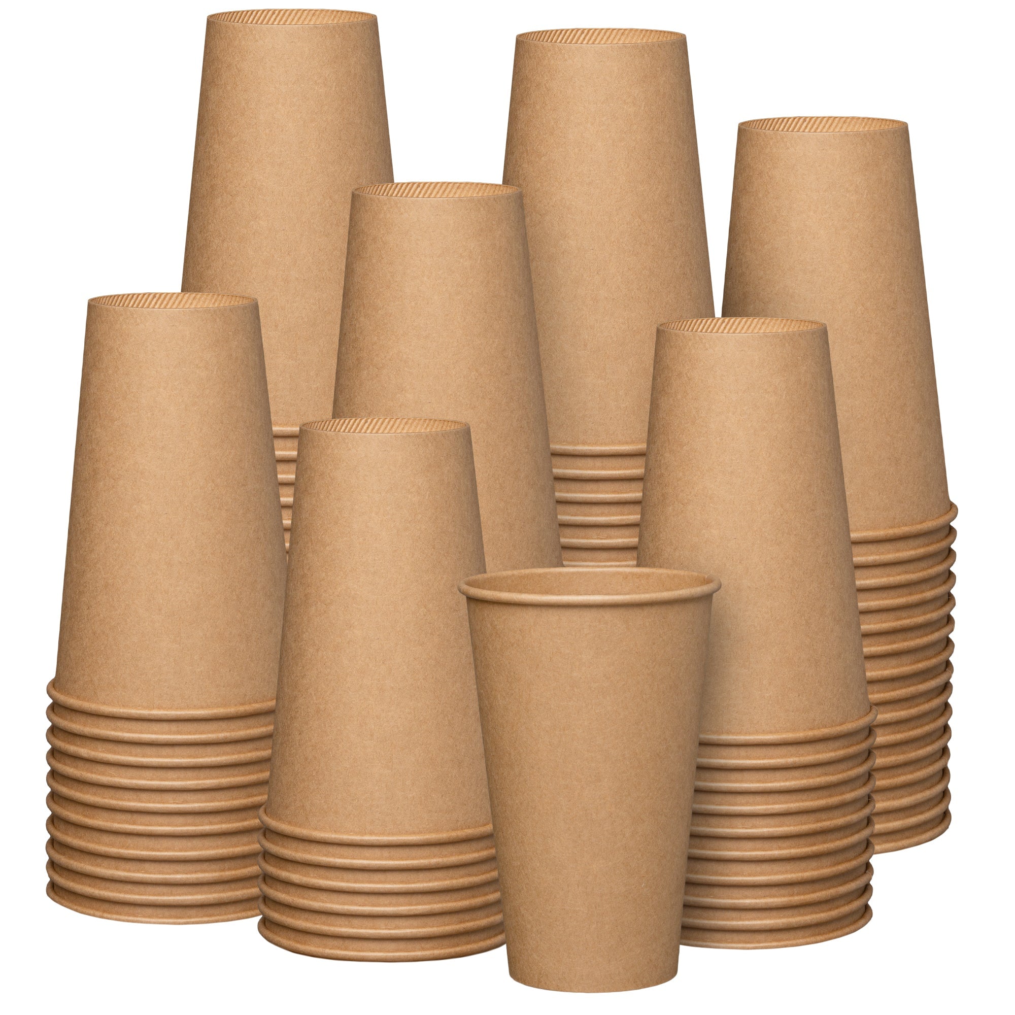 16 oz. Kraft Paper Hot Coffee Cups - Unbleached - Comfy Package