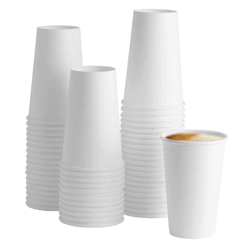 16 oz. White Paper Hot Cups - Coffee Cups