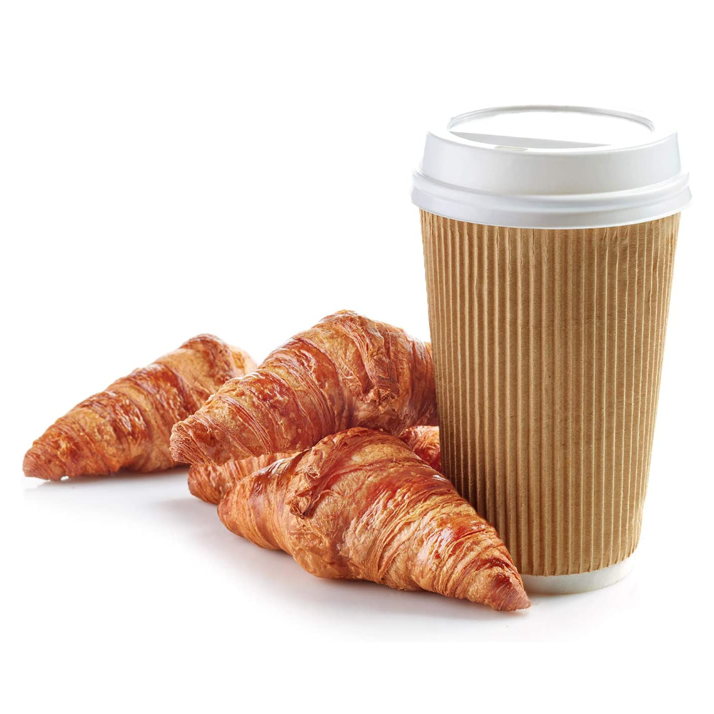 16 oz. Insulated Ripple Paper Hot Coffee Cups With Lids & Stirrers - Comfy Package