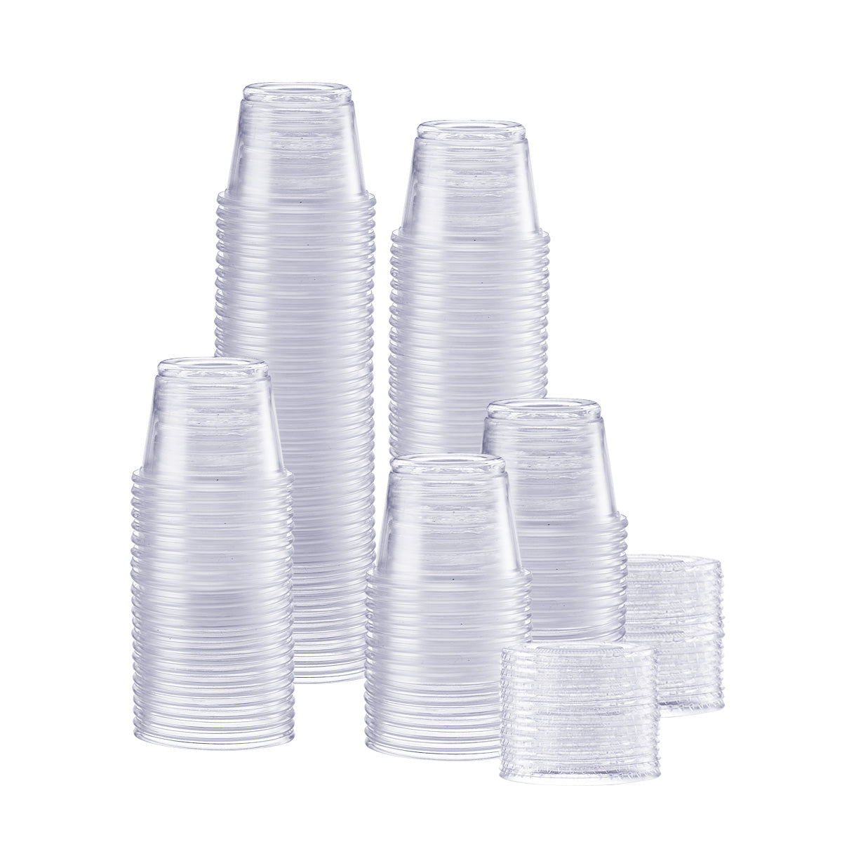 1 oz. Plastic Disposable Portion Cups With Lids - Souffle Cups - Comfy Package