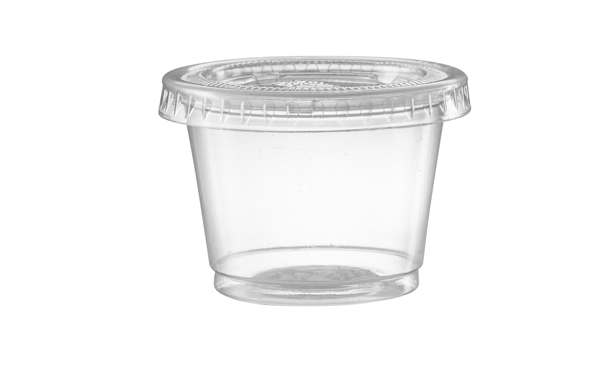 1 oz. Cups with Lids, Small Plastic Condiment Containers for Sauce, Salad Dressings, Ramekins, & Portion Control