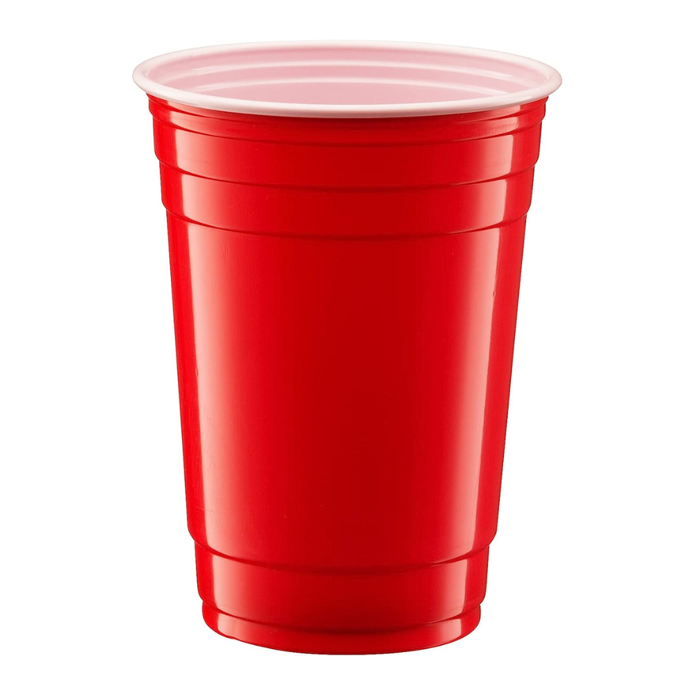 Disposable Party Plastic Cups 18 oz. Red Drinking Cups - Comfy Package