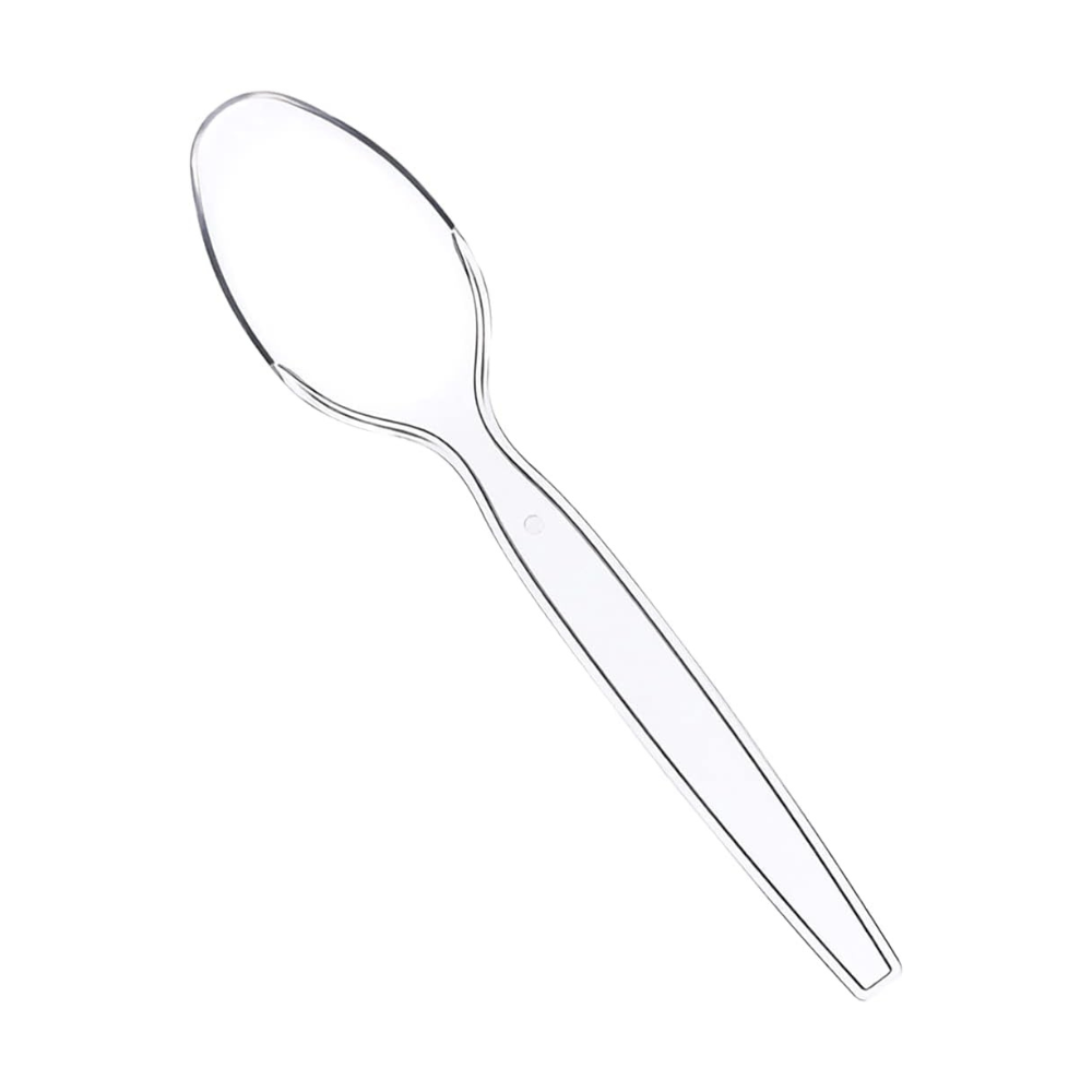 Heavyweight Disposable Basic Plastic Spoons - Clear - Comfy Package
