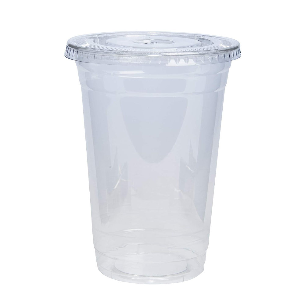20 oz. Crystal Clear Plastic Cups with Lids - Comfy Package