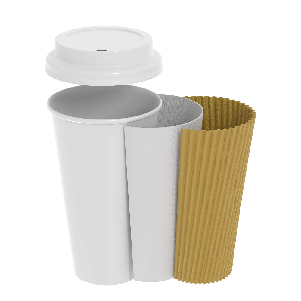 16 oz. Insulated Ripple Paper Hot Coffee Cups With Lids & Stirrers - Comfy Package