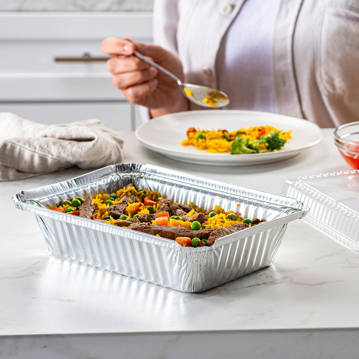 2 lb. capacity Disposable Aluminum Foil Pans - Comfy Package