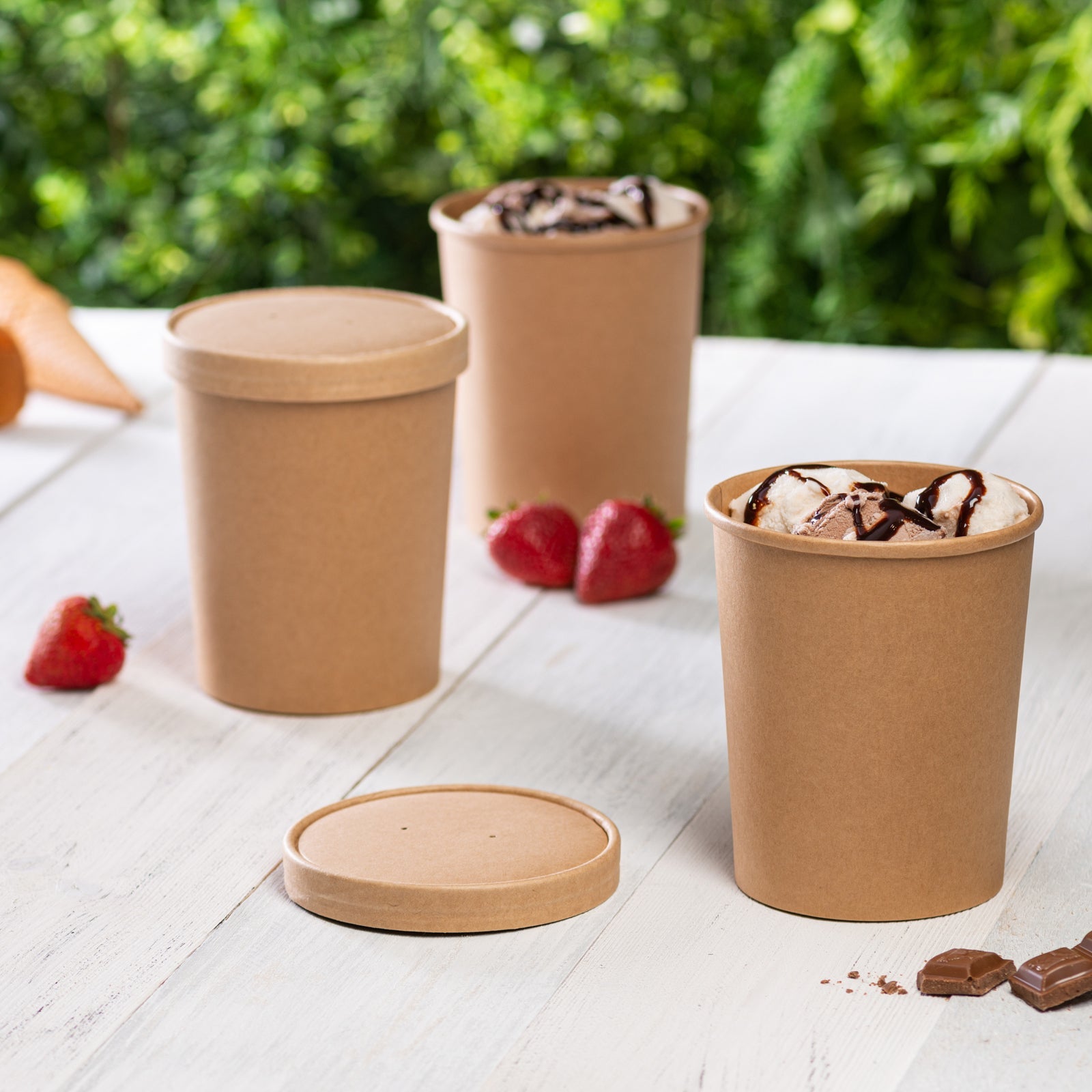 32 oz. Paper Food Containers With Vented Lids To Go Hot Soup Bowls Kraft - Comfy Package