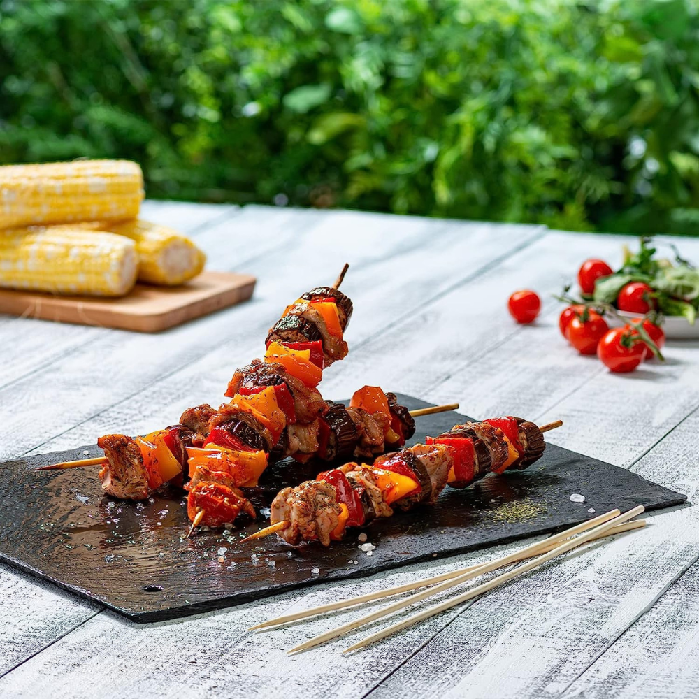 12" Bamboo Shish Kabob/Kebab Skewer Wood Sticks - Comfy Package