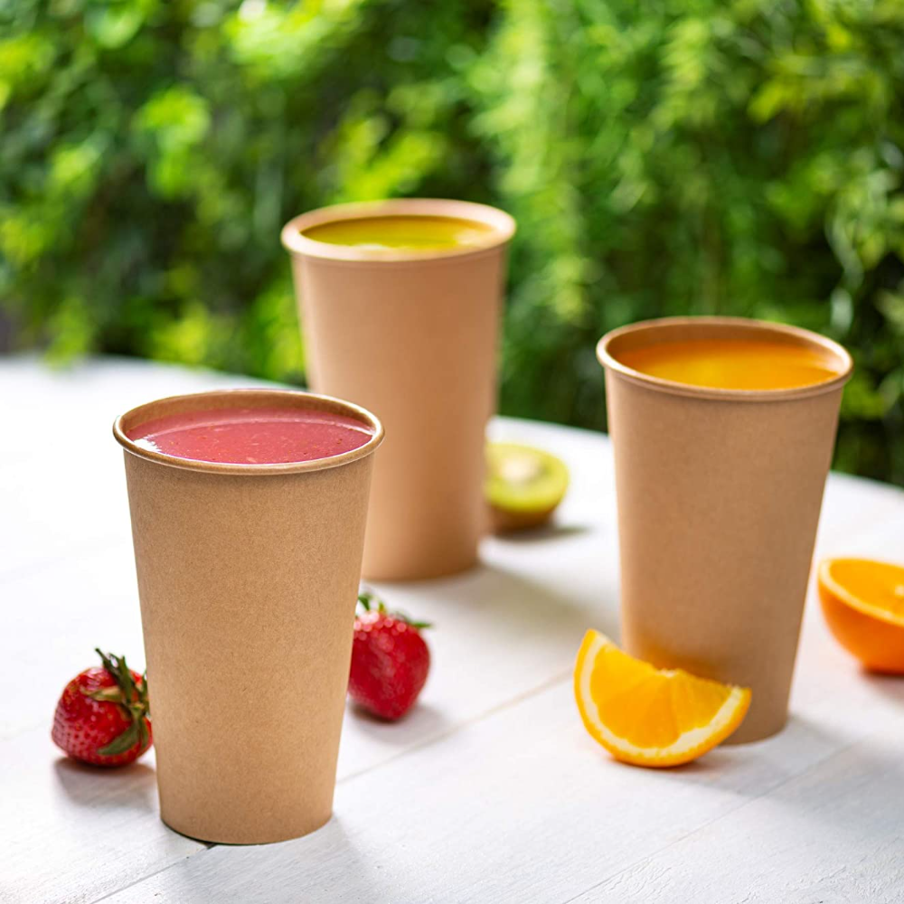 16 oz. Kraft Paper Hot Coffee Cups - Unbleached