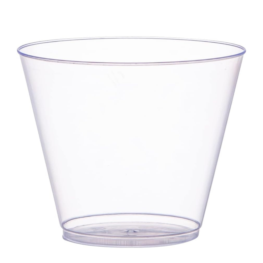 5 oz. Squat Clear Hard Plastic Cups Tumblers Small Disposable Party Cocktail Glasses - Comfy Package