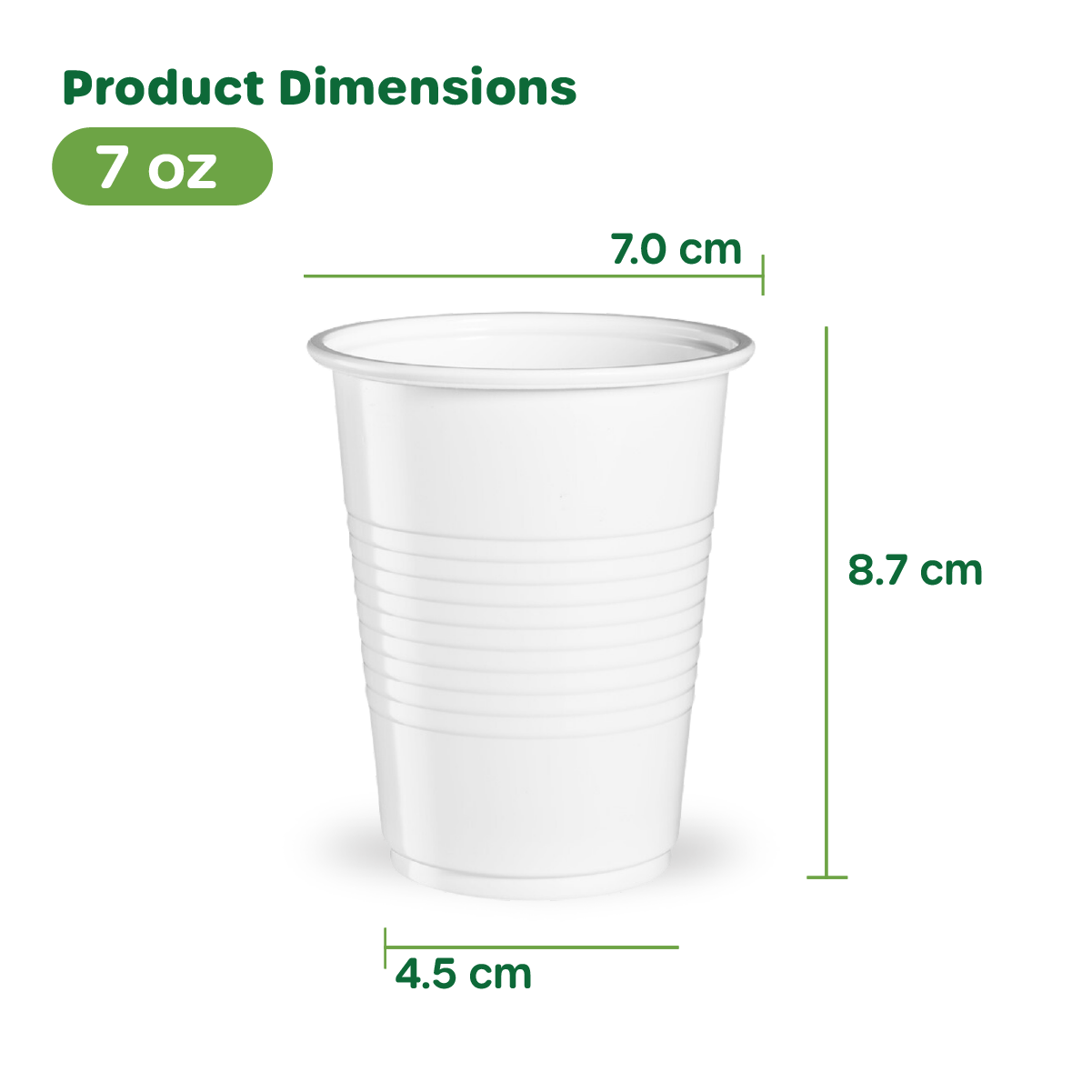 7 oz. White Disposable Plastic Cups - Comfy Package