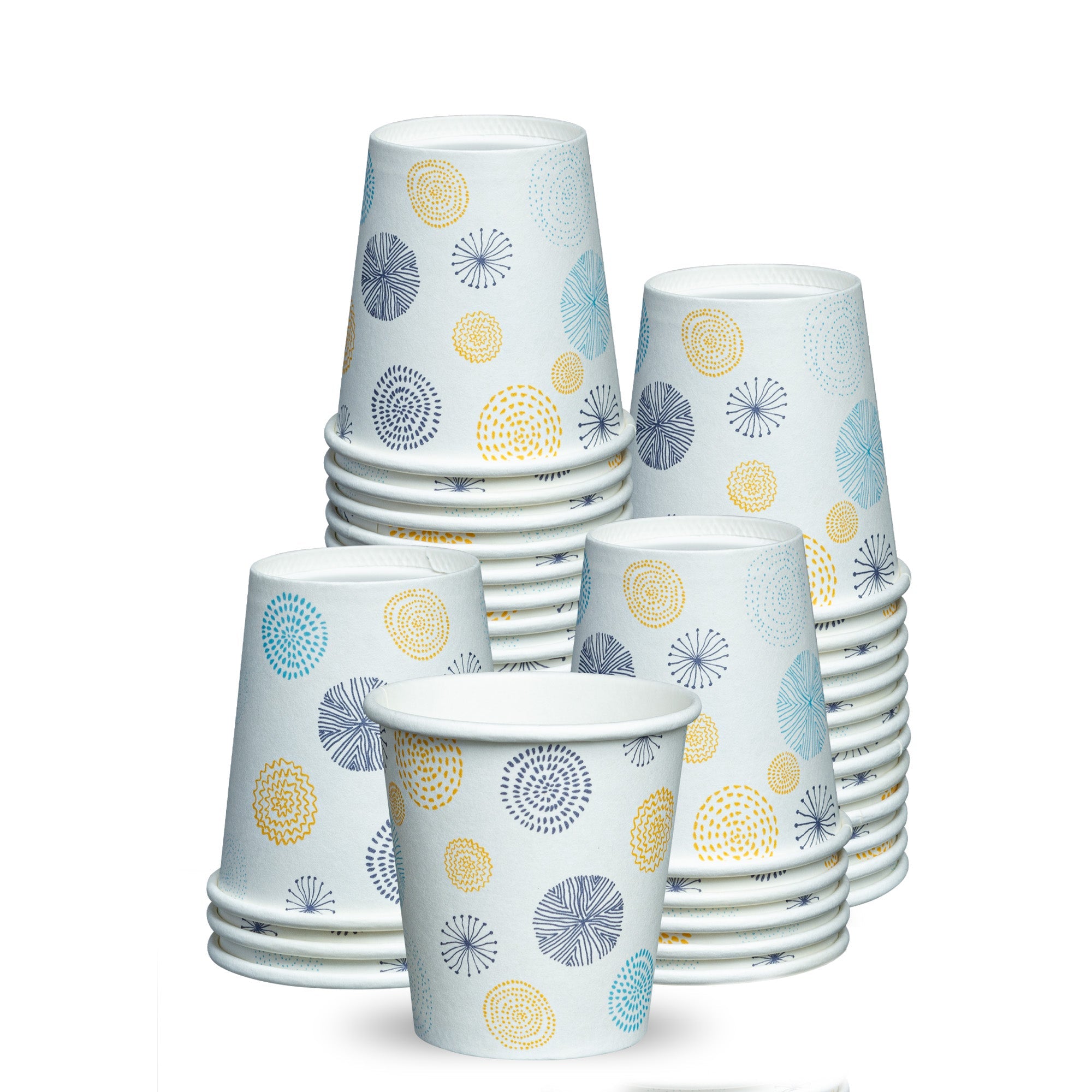 3 oz. Small Paper Cups Disposable Mini Bathroom Mouthwash Cups - Floral - Comfy Package