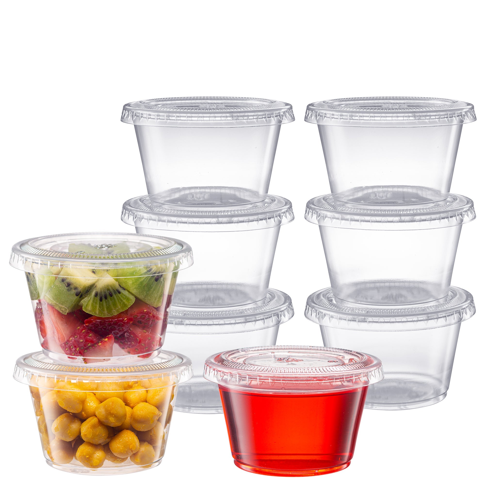 4 oz. Cups with Lids, Small Plastic Condiment Containers - Comfy Package