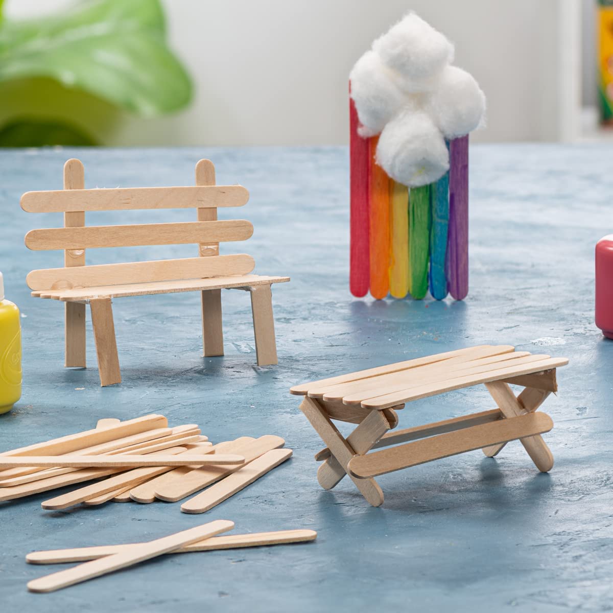 4.5 Inch Wooden Multi-Purpose Popsicle Sticks - Comfy Package