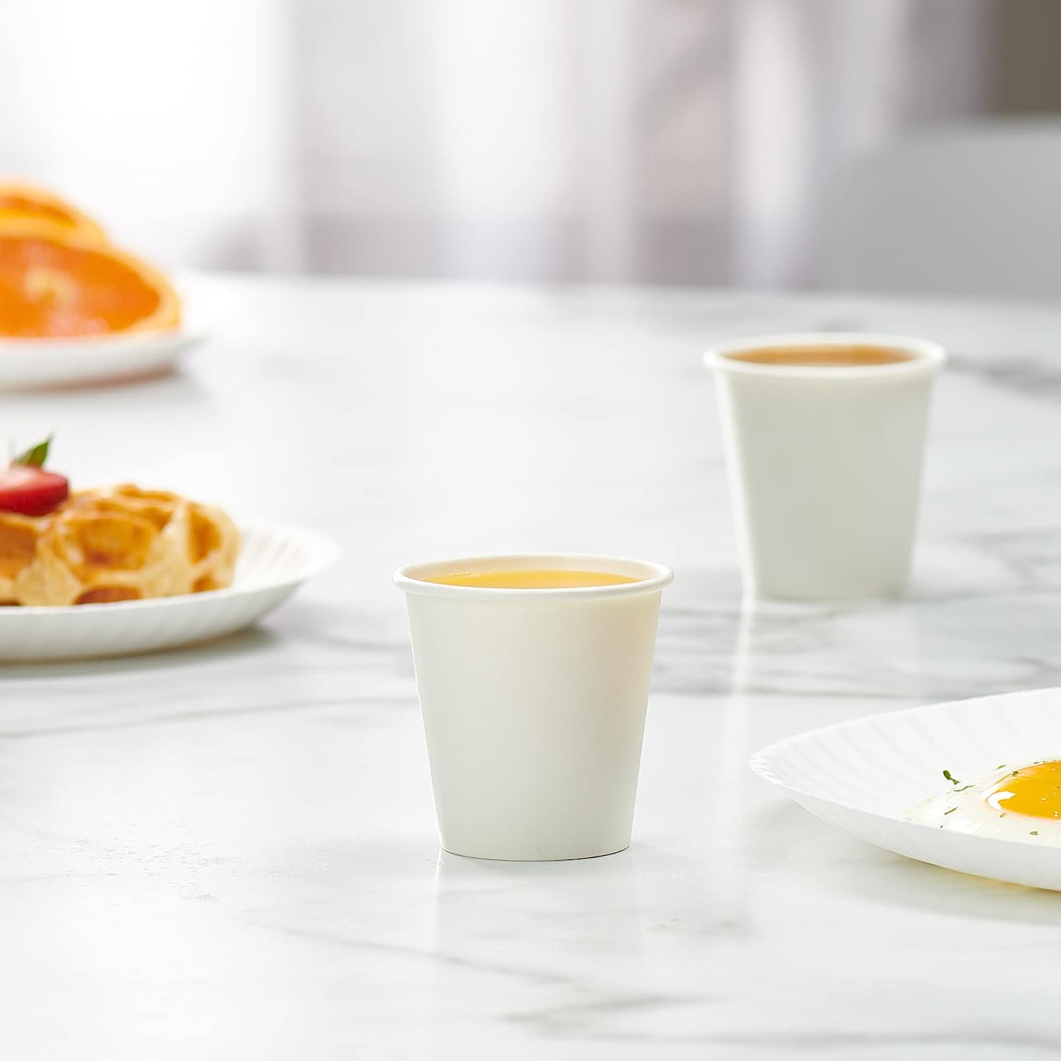 4 oz. White Paper Cups Small Disposable Bathroom Cups - Comfy Package