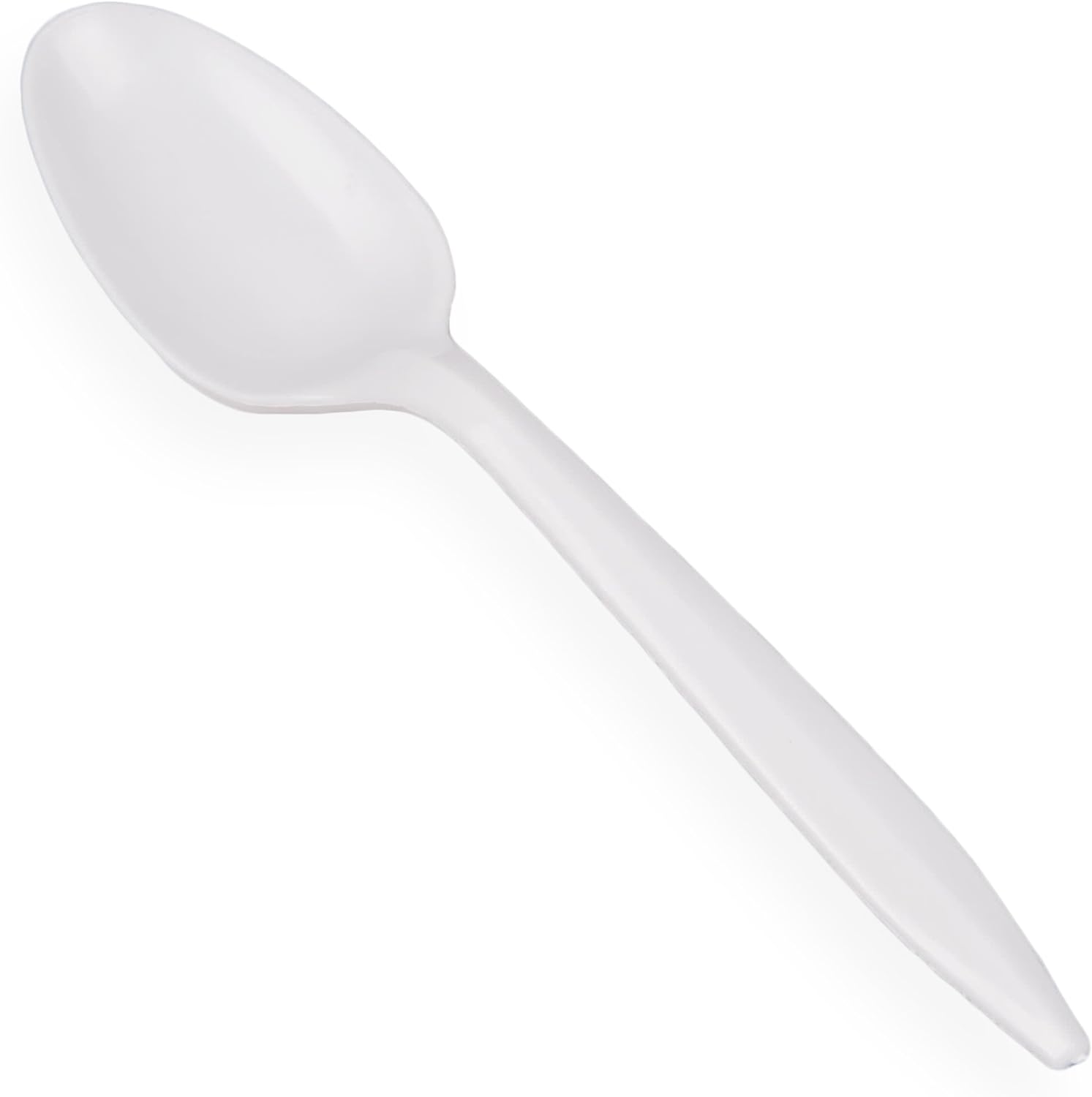 Light-Weight White Disposable Plastic Tea Spoons - Comfy Package