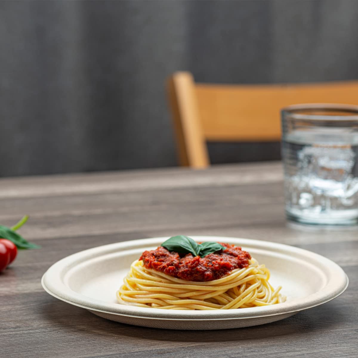 9 Inch Heavy-Duty Plates Eco-Friendly 100% Compostable Disposable Sugarcane Paper Plates - Brown Unbleached