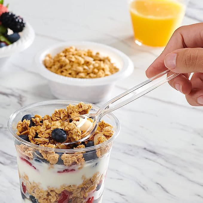 Heavyweight Disposable Basic Plastic Spoons - Clear - Comfy Package