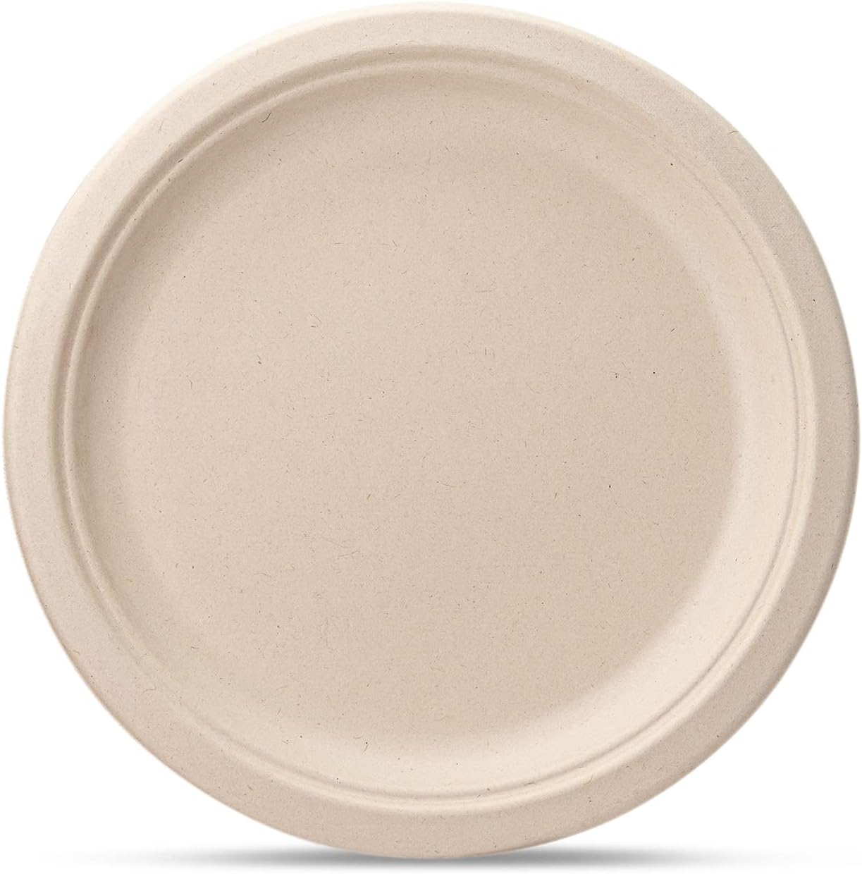 10 Inch Heavy-Duty Plates Eco-Friendly 100% Compostable Disposable Sugarcane Paper Plates - Brown Unbleached - Comfy Package