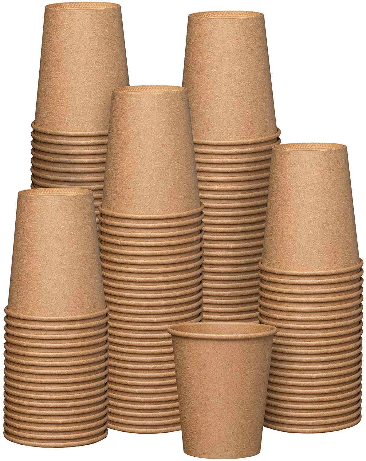 8 oz. Kraft Paper Hot Coffee Cups - Unbleached - Comfy Package