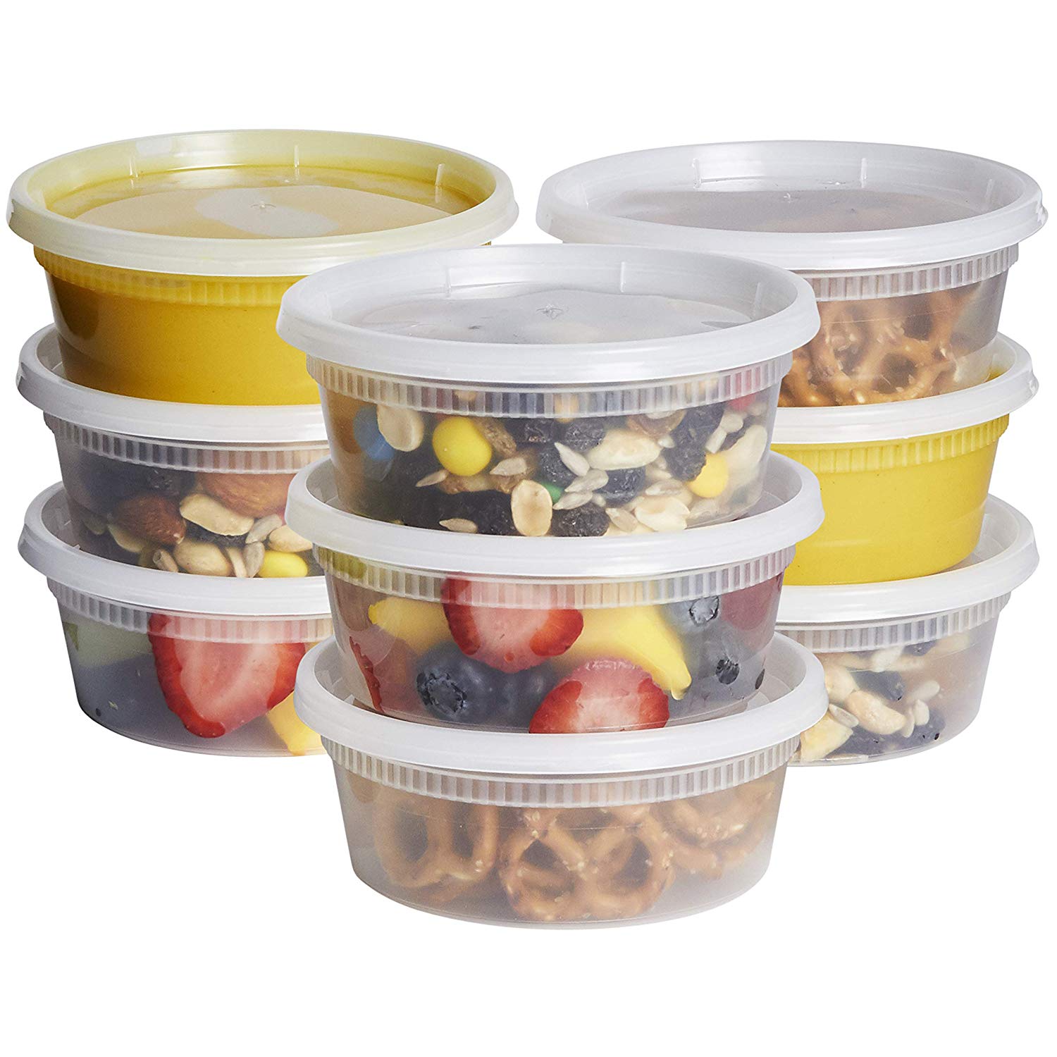 8 oz. Deli Food Storage Containers With Airtight Lids - Comfy Package