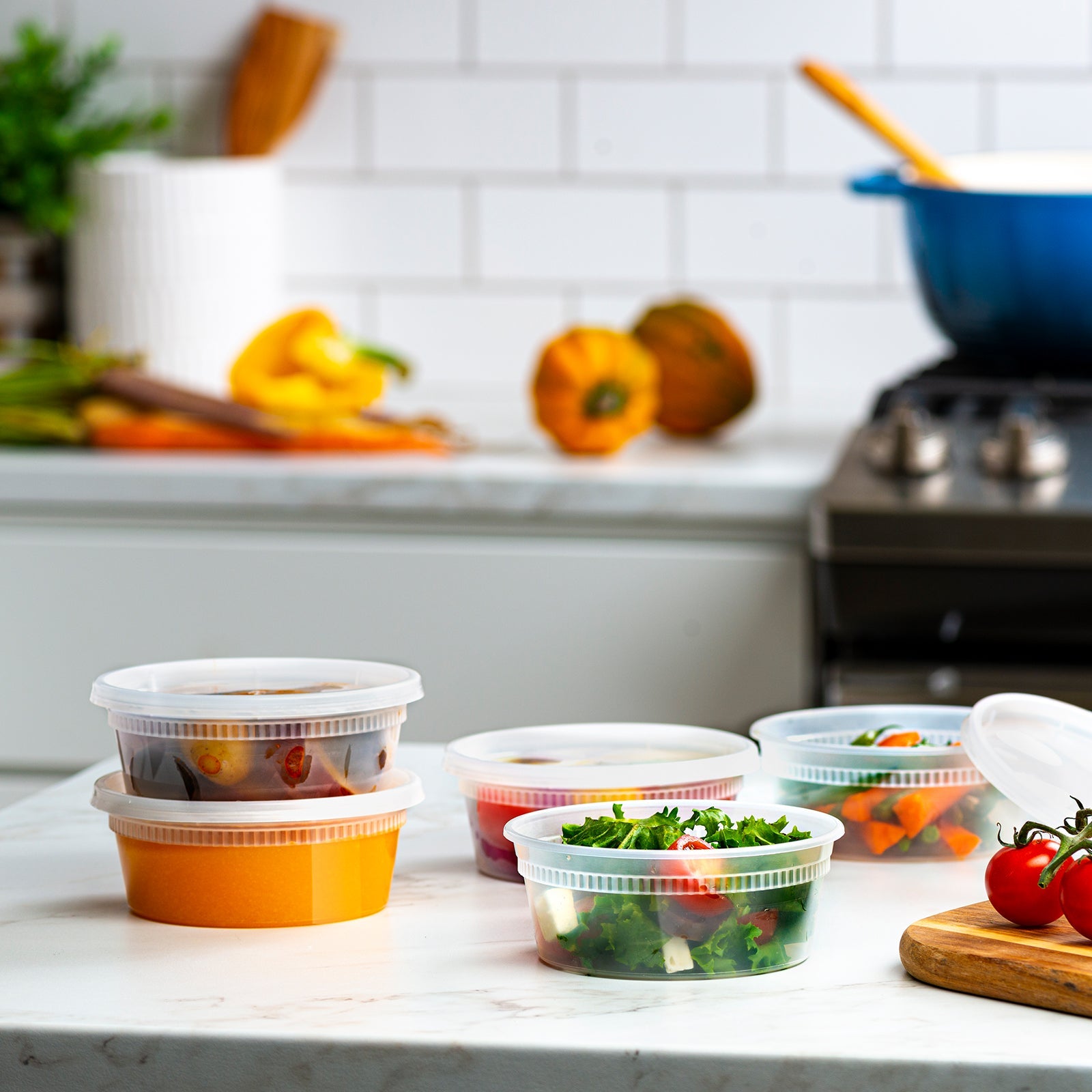 8 oz. Deli Food Storage Containers With Airtight Lids - Comfy Package