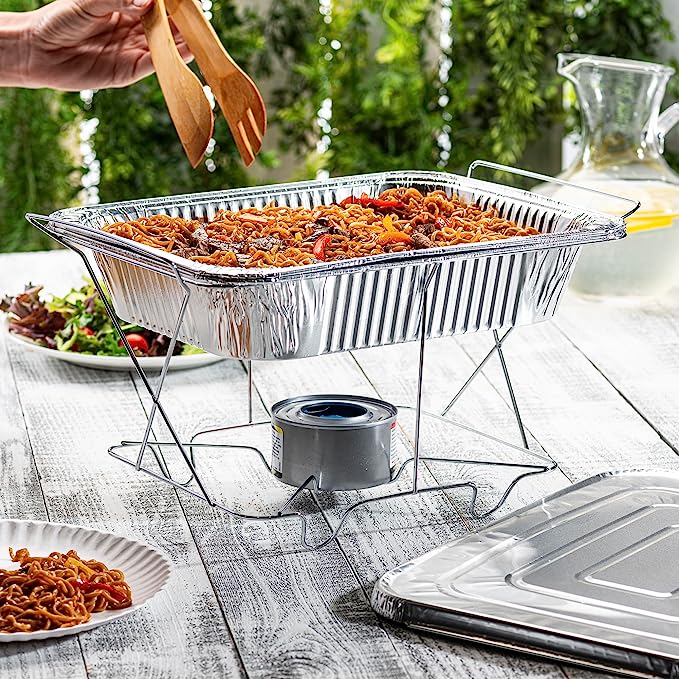 9 x 13 Aluminum Foil Steam Table Pans With Lids - Half Size Deep - Comfy Package