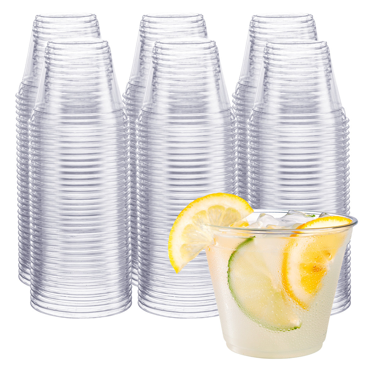 9 oz. Crystal Clear PET Plastic Cups - Comfy Package