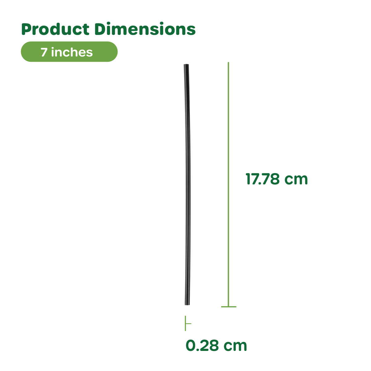 7 Inch Plastic Sip Stirrers/Straws - Disposable Stir Sticks for Coffee & Cocktail - Black - Comfy Package