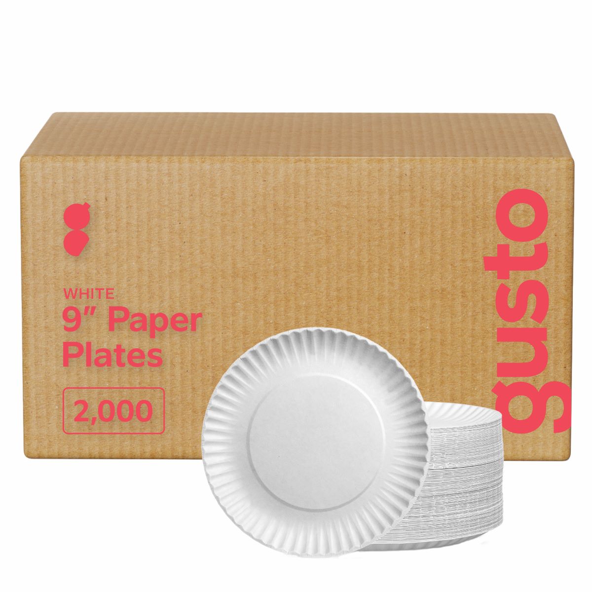 Disposable White Uncoated Paper Plates 9 Inch Large