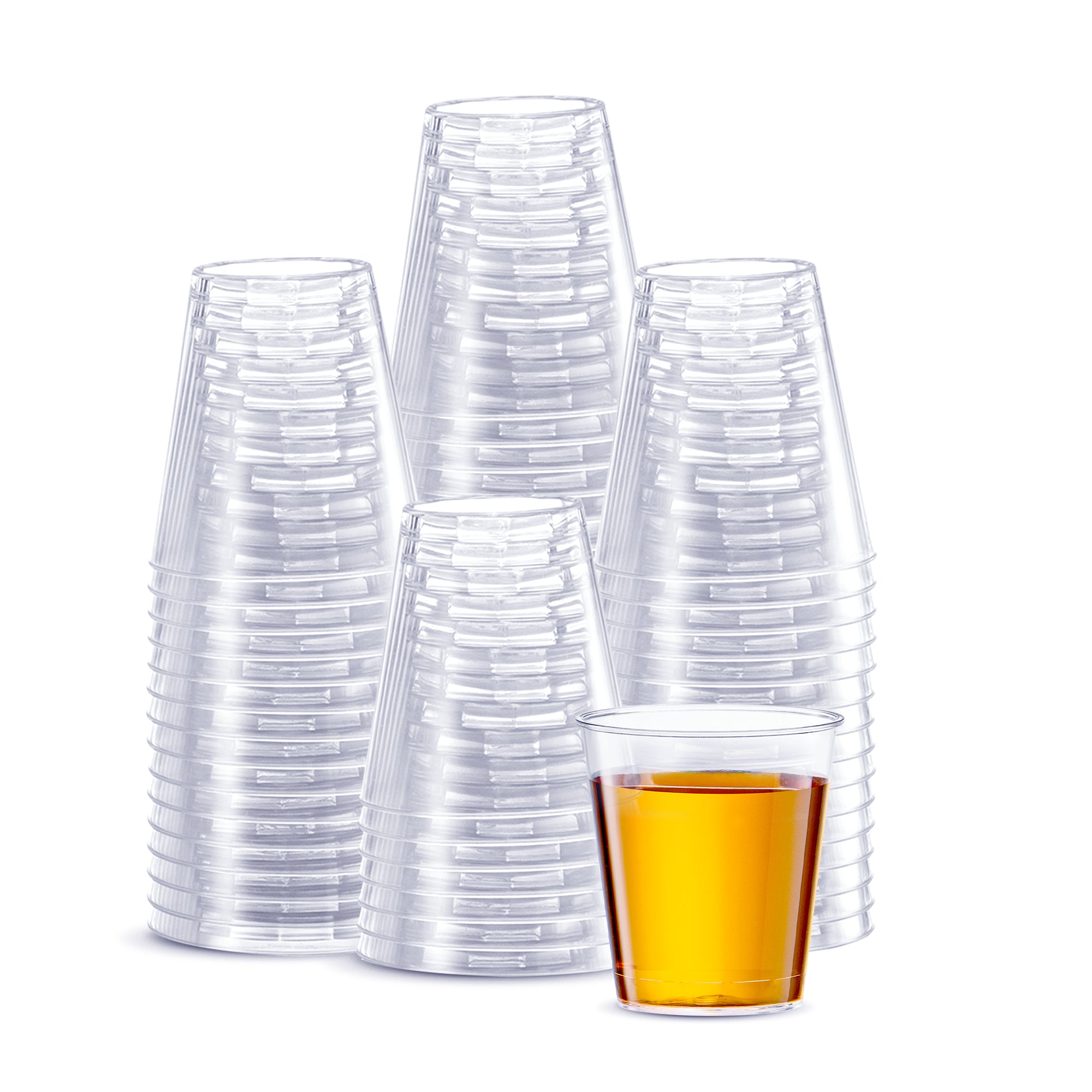 2 oz. Clear Hard Plastic Shot Glasses Disposable Shot Cups - Comfy Package
