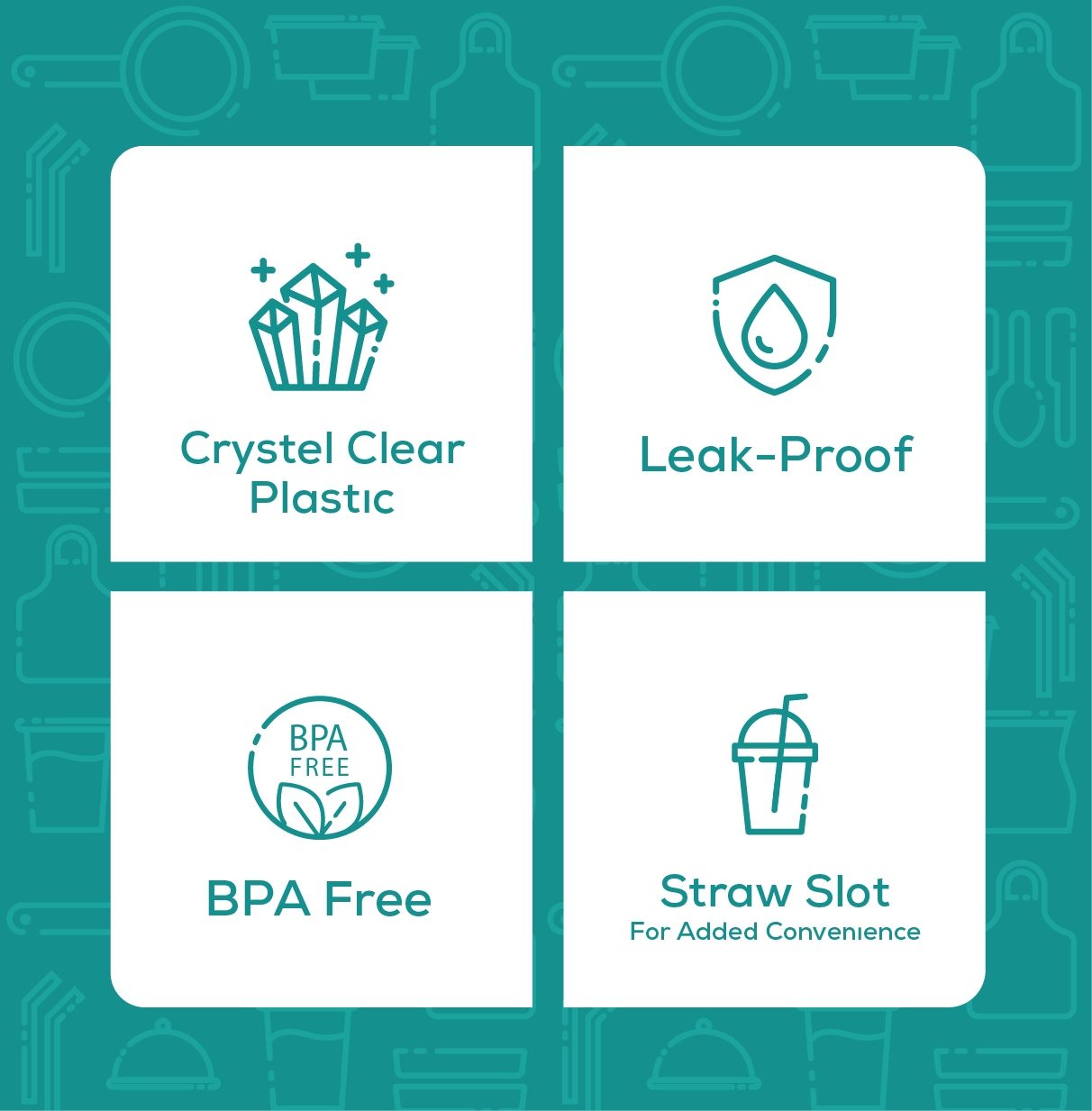 24 oz. Crystal Clear Plastic Cups with Flat Lids