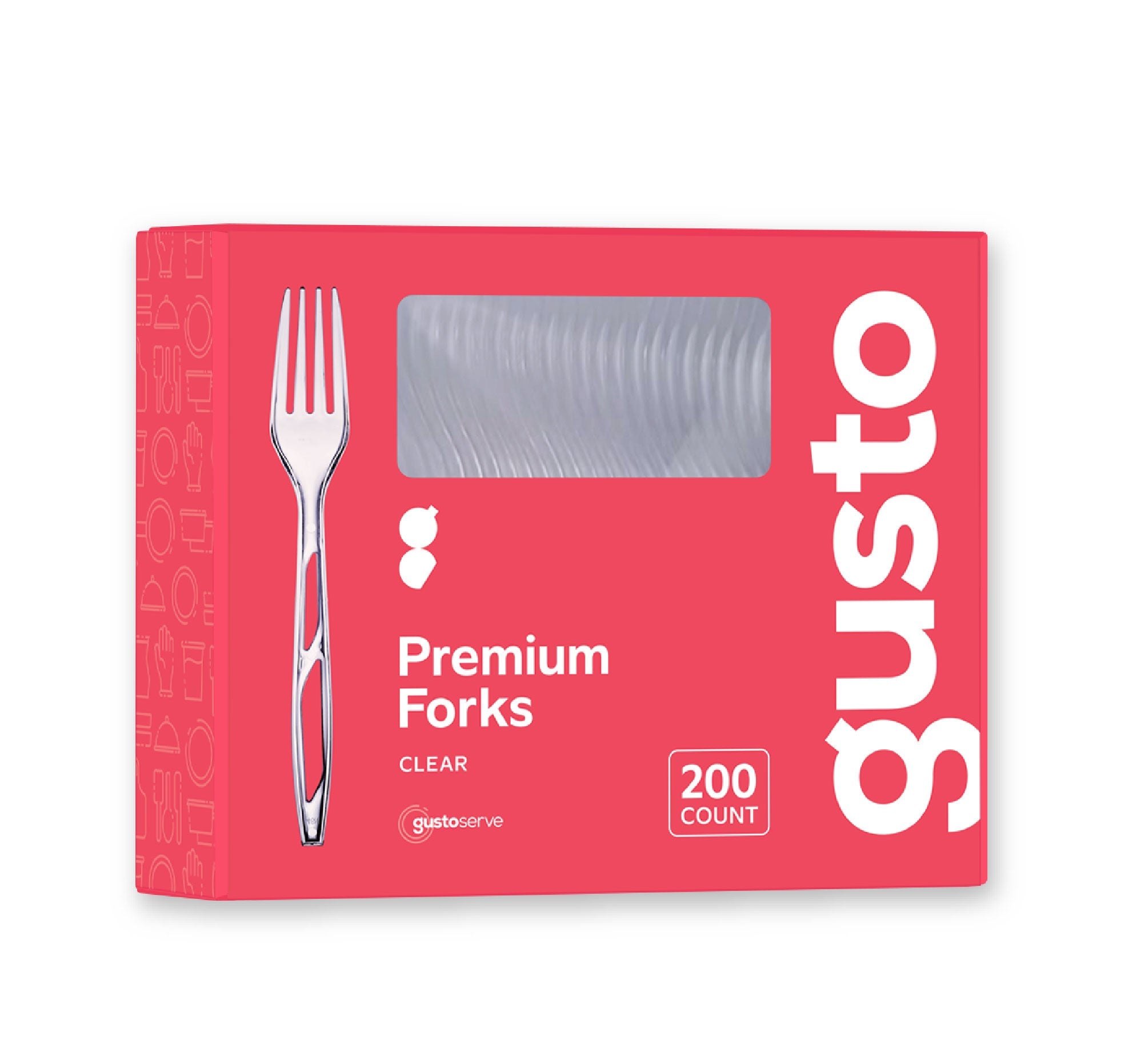 200ct Premium Heavyweight Disposable Clear Plastic Forks - Comfy Package