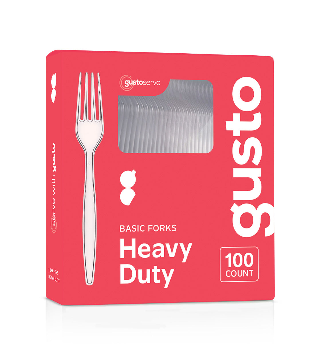 1800ct Heavyweight Disposable Basic Plastic Forks - Clear - Comfy Package
