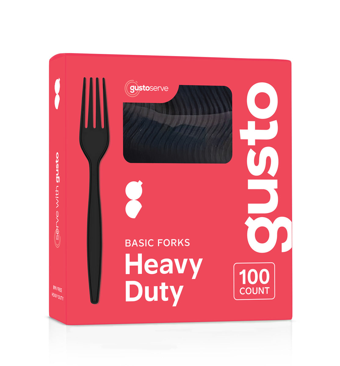 1800ct Heavy Duty Disposable Basic Plastic Forks - Black - Comfy Package