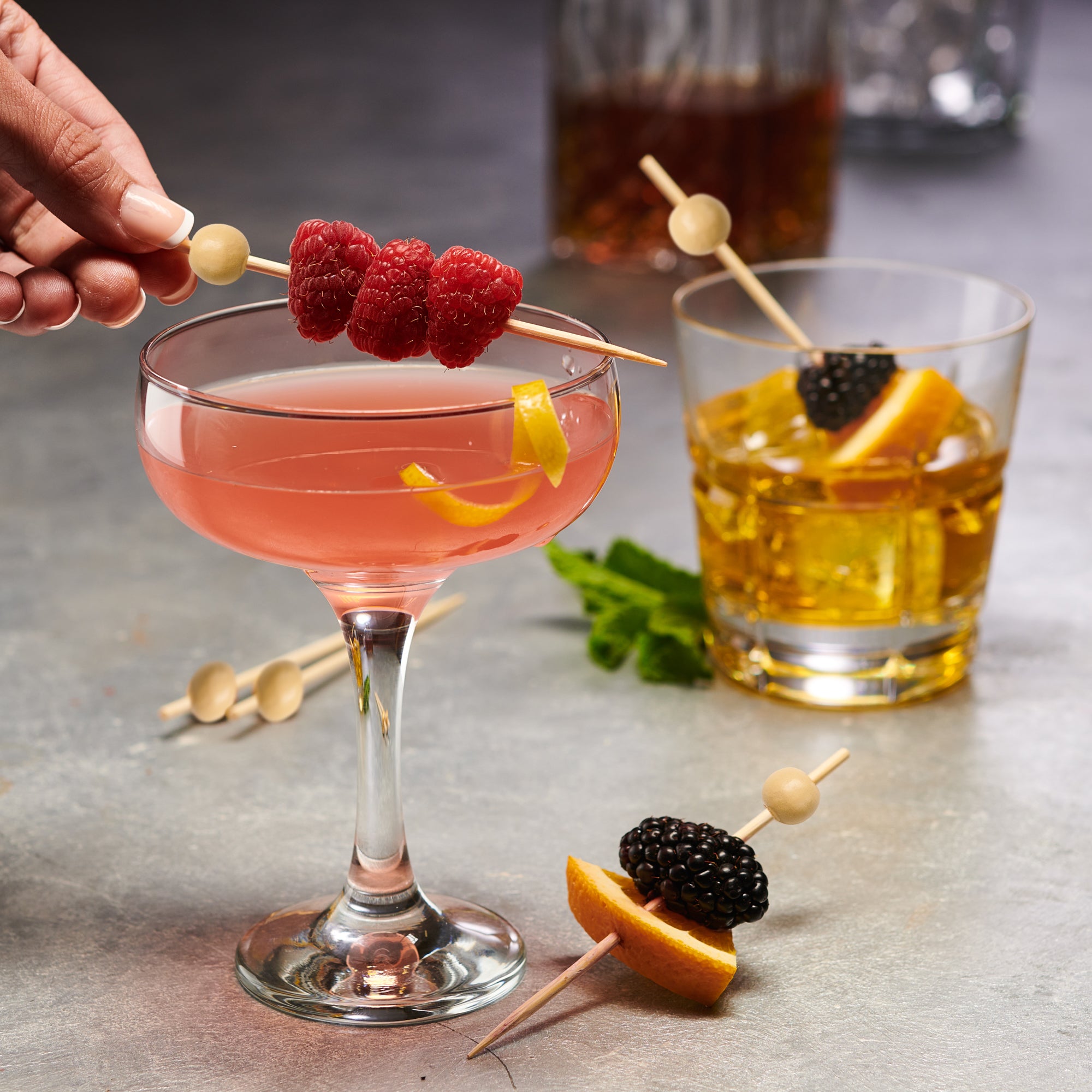 4.7 Inch Wooden Pick Skewers for Drinks & Appetizers - Comfy Package
