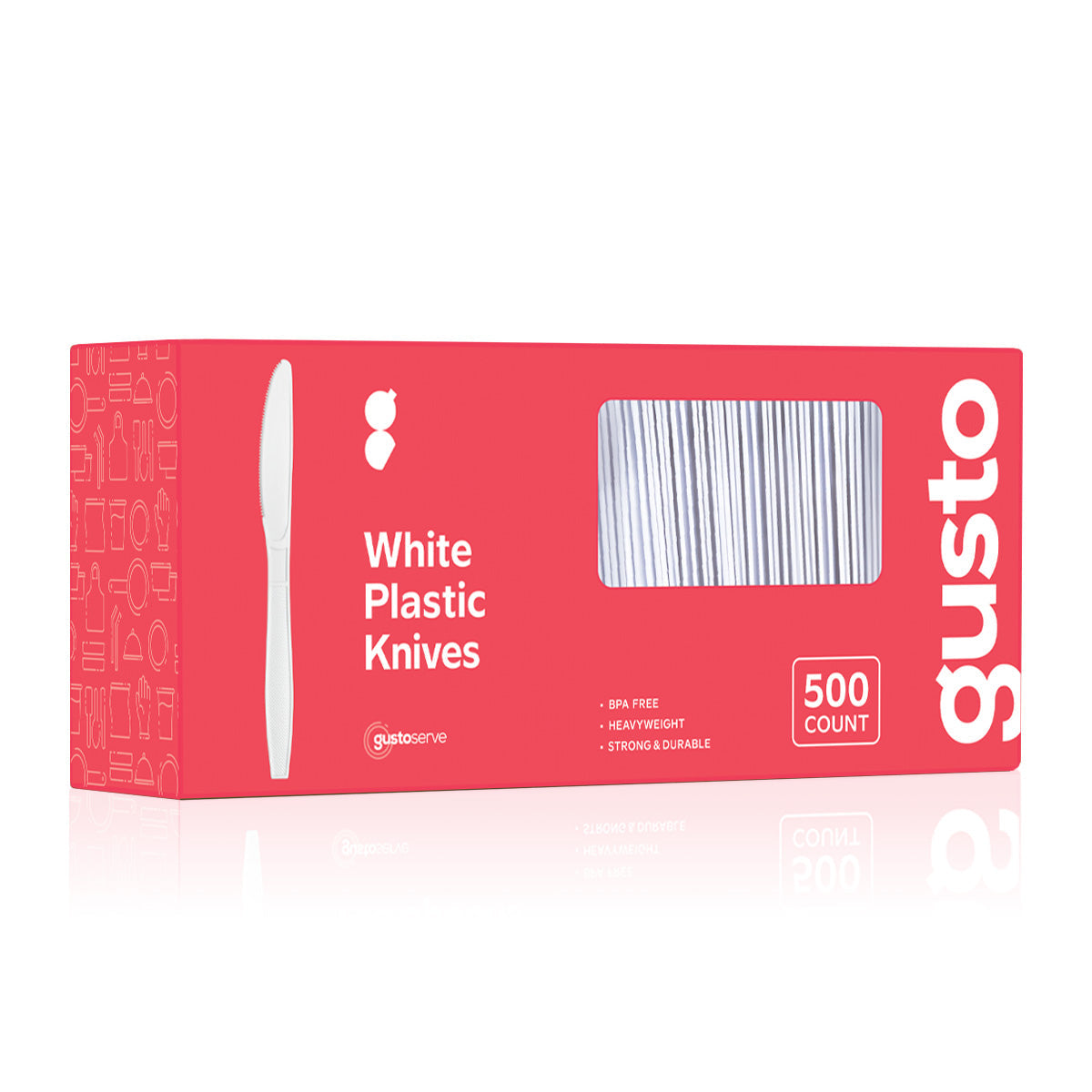 3000ct Extra Heavyweight Disposable White Plastic Knives - Comfy Package
