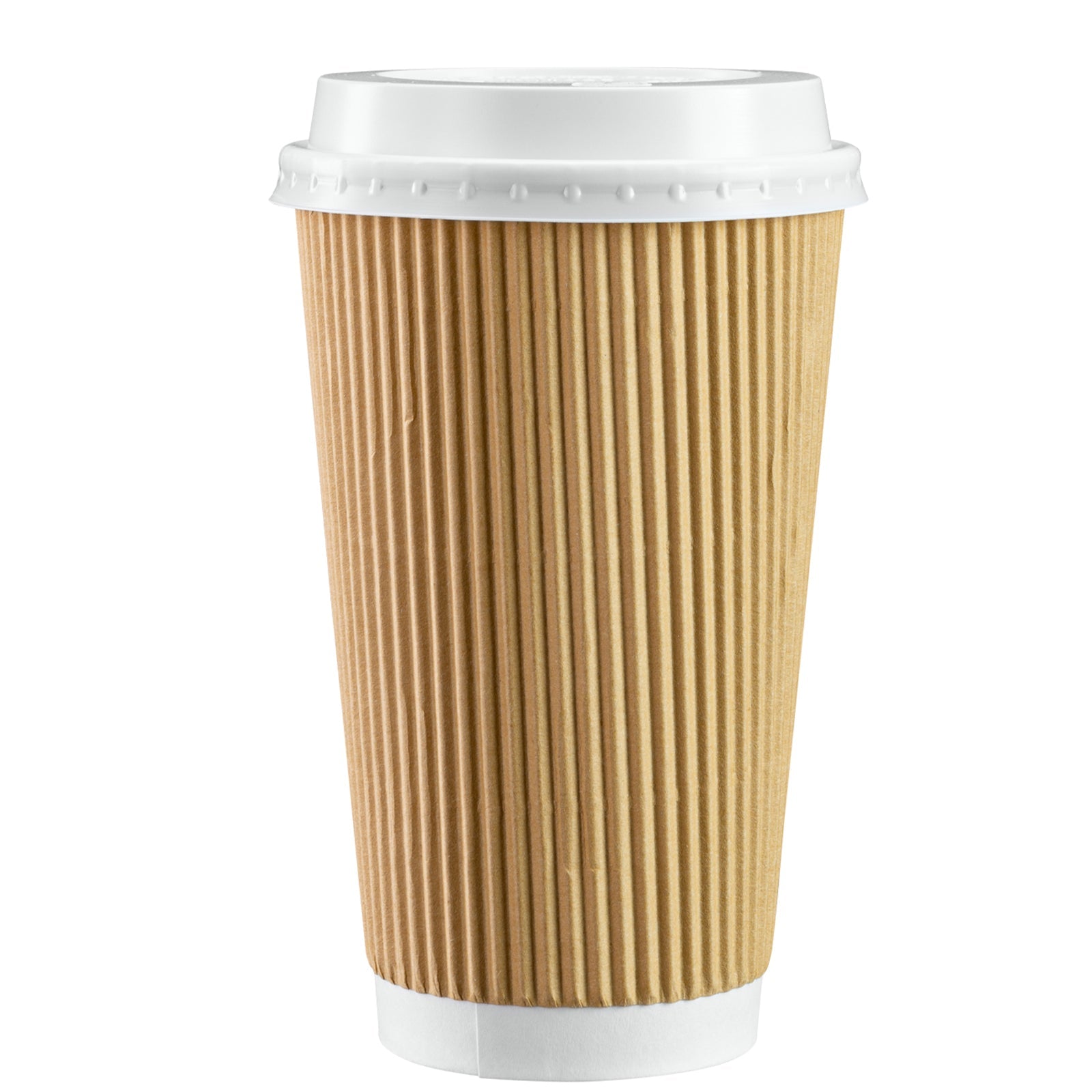 16 oz. Insulated Ripple Paper Hot Coffee Cups With Lids & Stirrers - Comfy Package