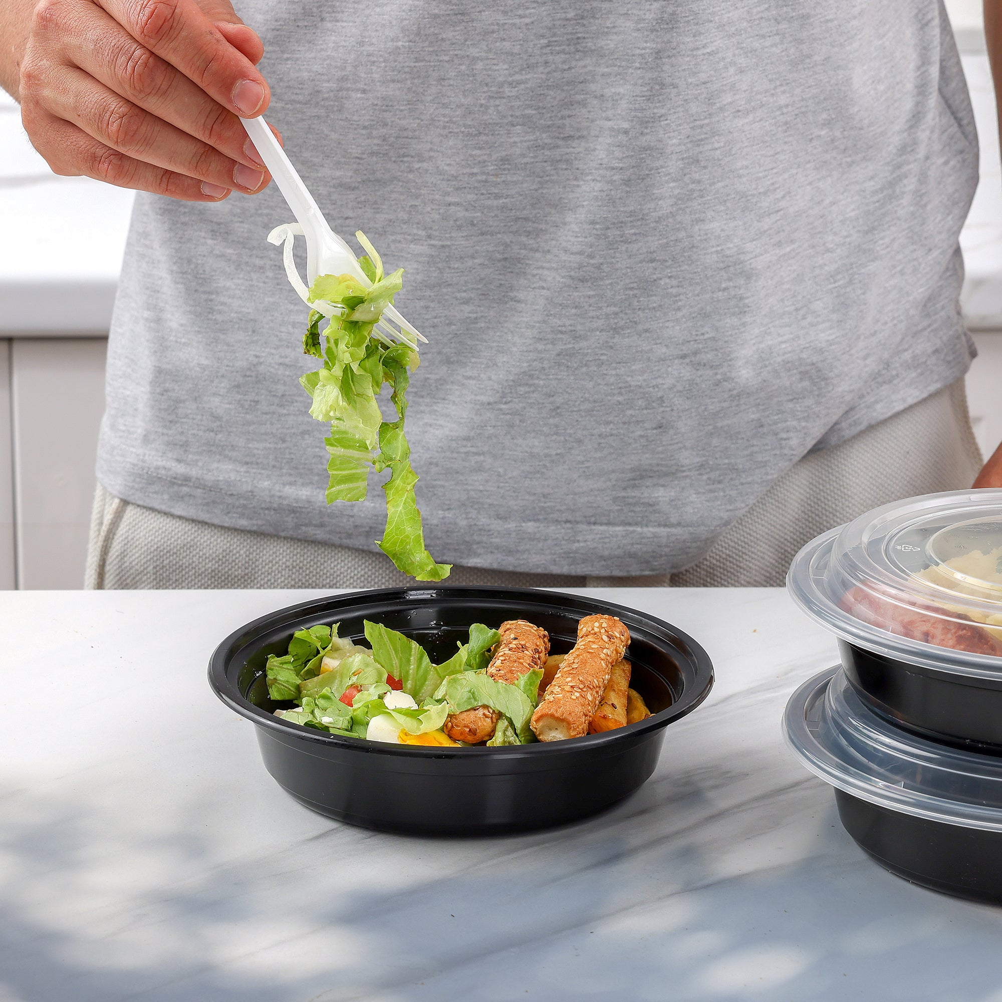 24 oz - Round Reusable Meal Prep Containers