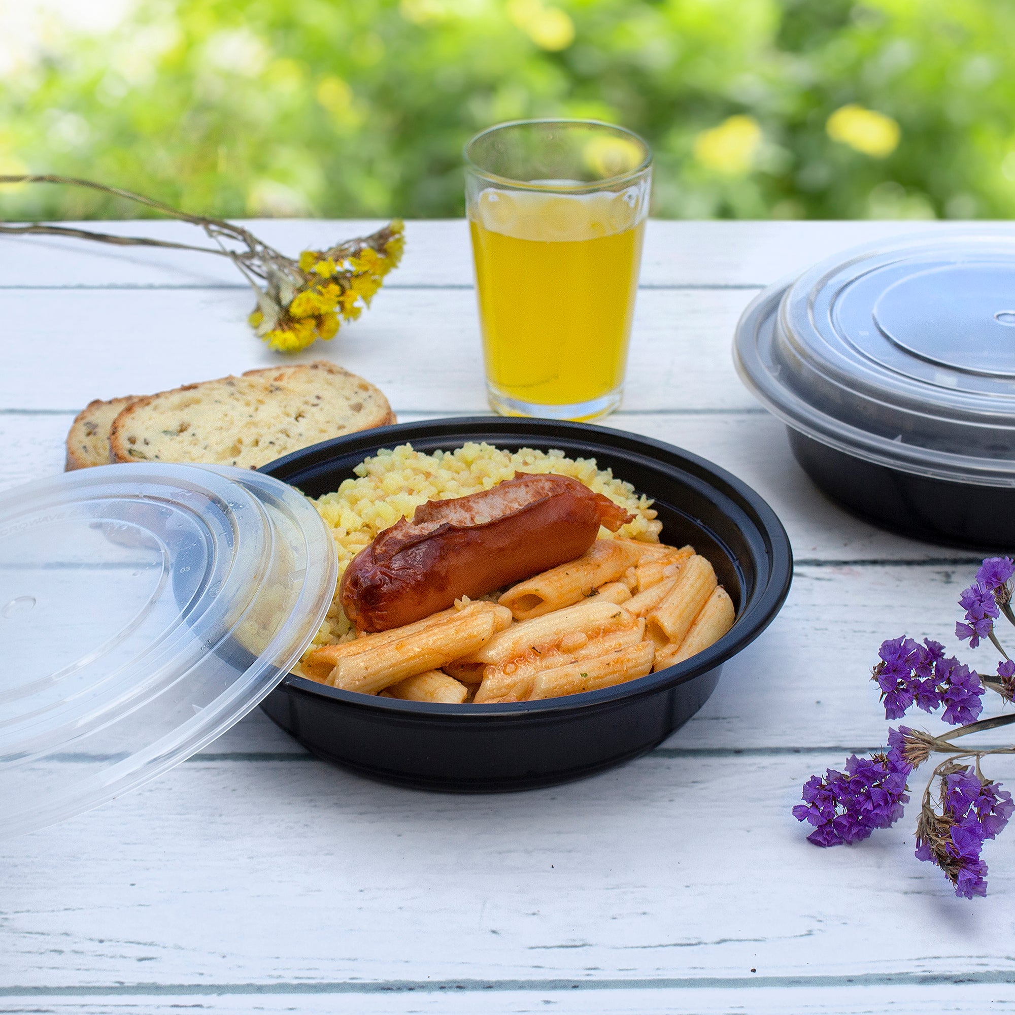 24 oz - Round Reusable Meal Prep Containers