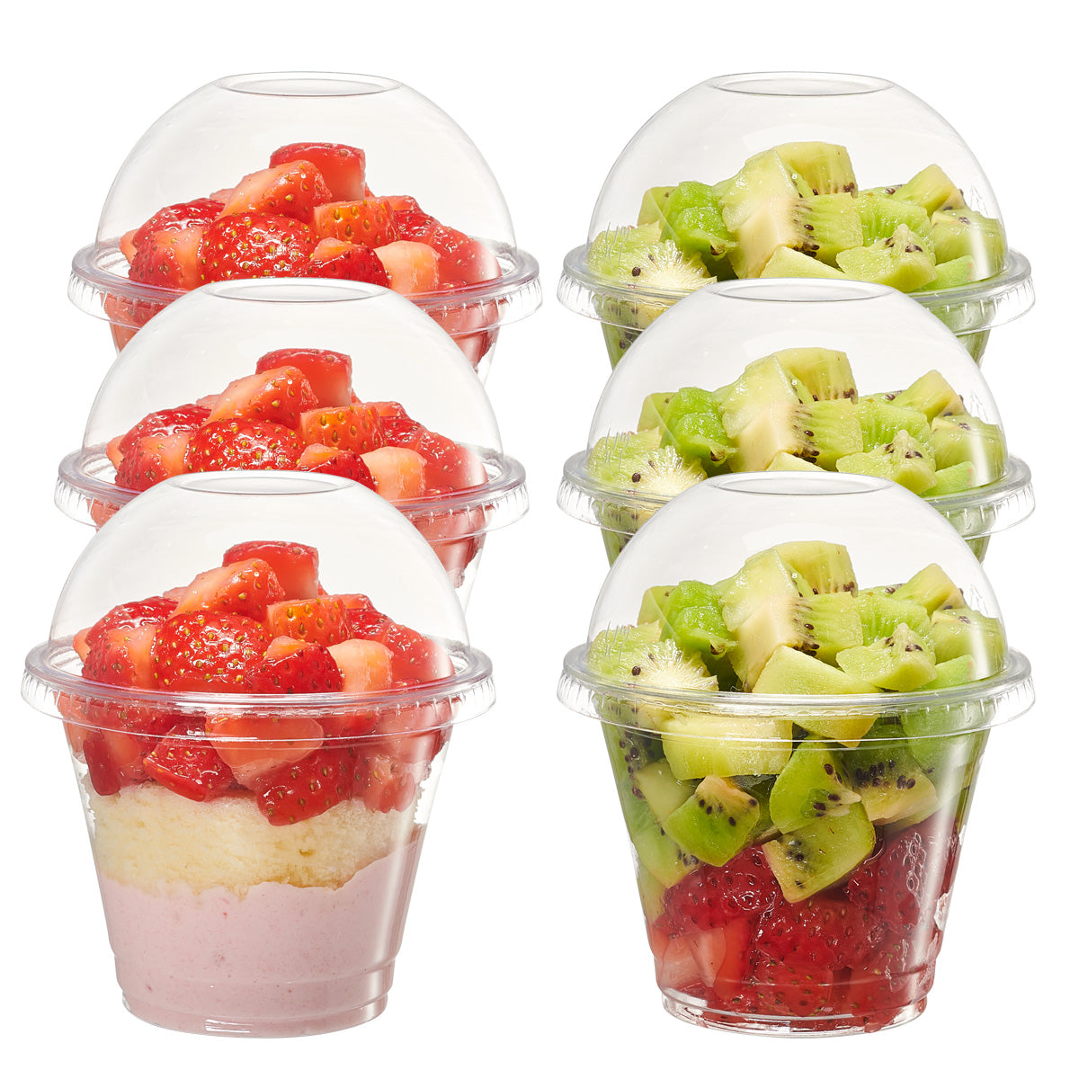 9 oz. Clear Plastic Cups With No Hole Dome Lids