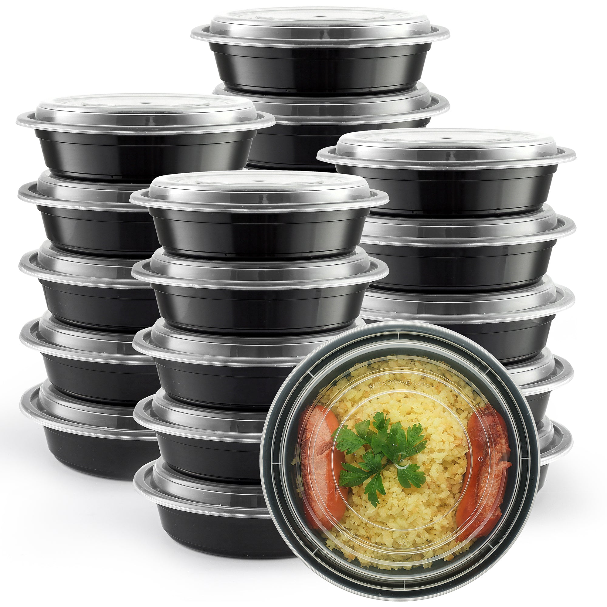 24 oz - Round Reusable Meal Prep Containers