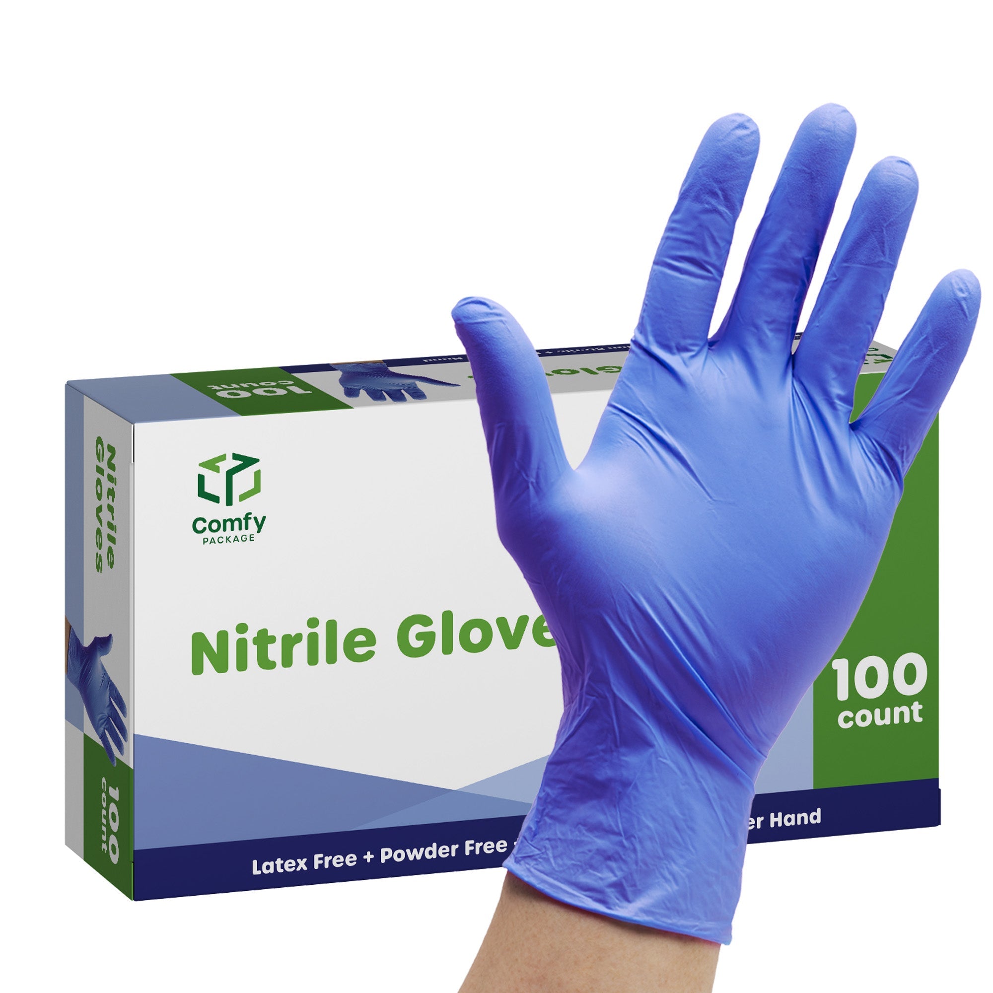 1000ct Powder-Free Disposable Nitrile Gloves Medium - Comfy Package