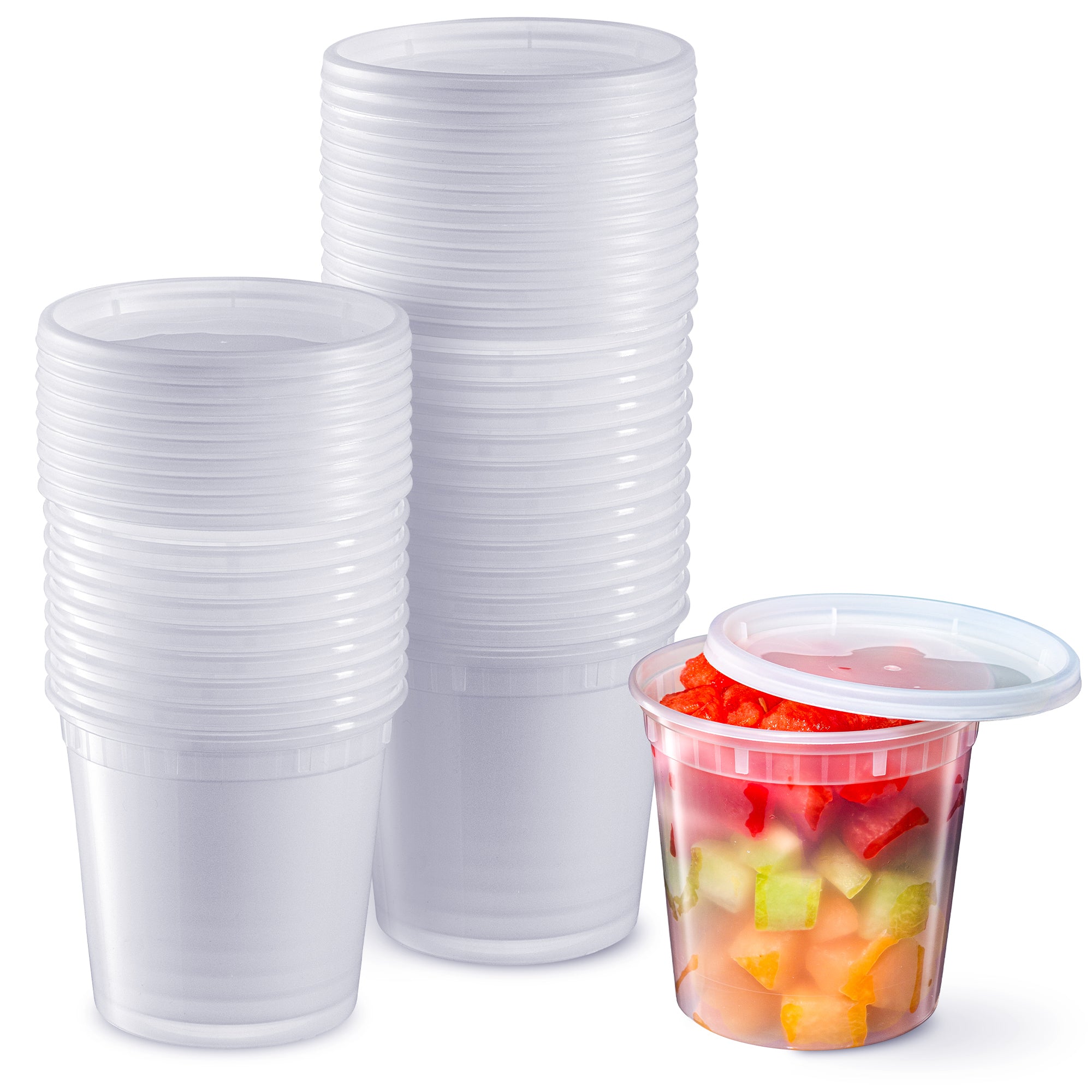 24 oz. Plastic Deli Food Storage Containers with Airtight Lids