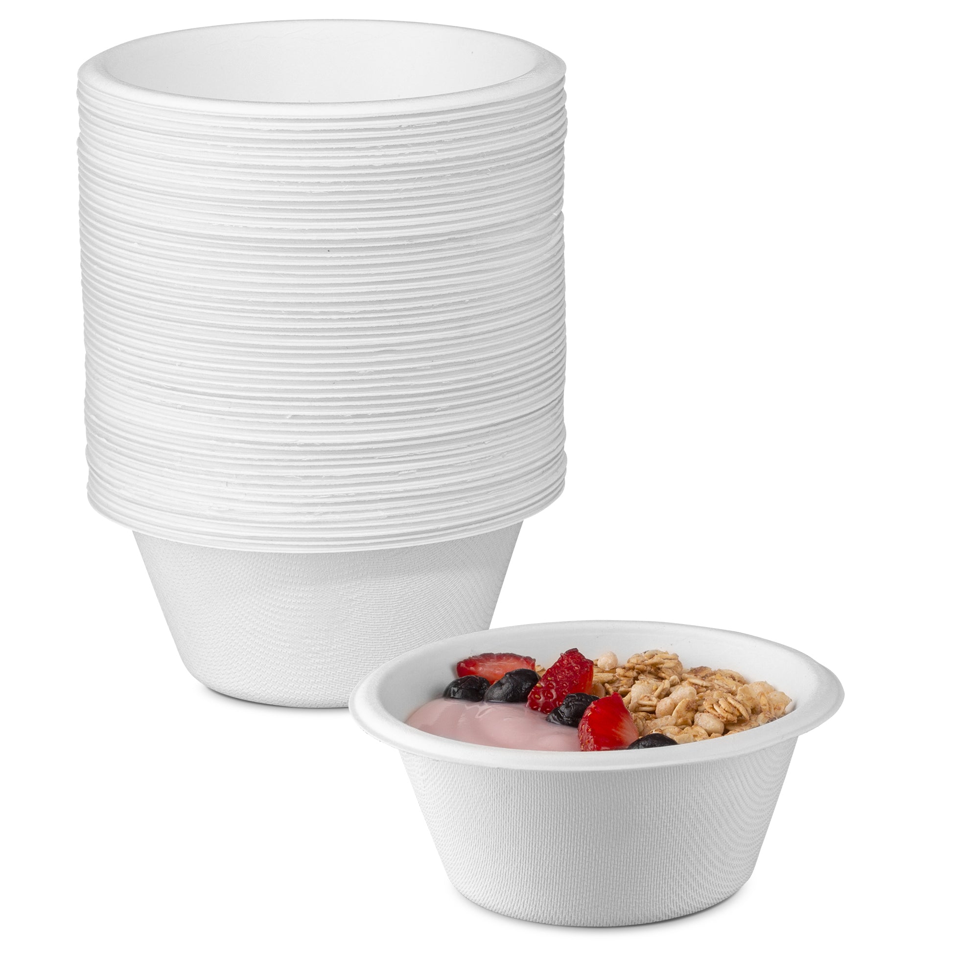 8 oz. Heavy-Duty Bowls Eco-Friendly 100% Compostable Disposable Sugarcane Paper Bowls - Comfy Package