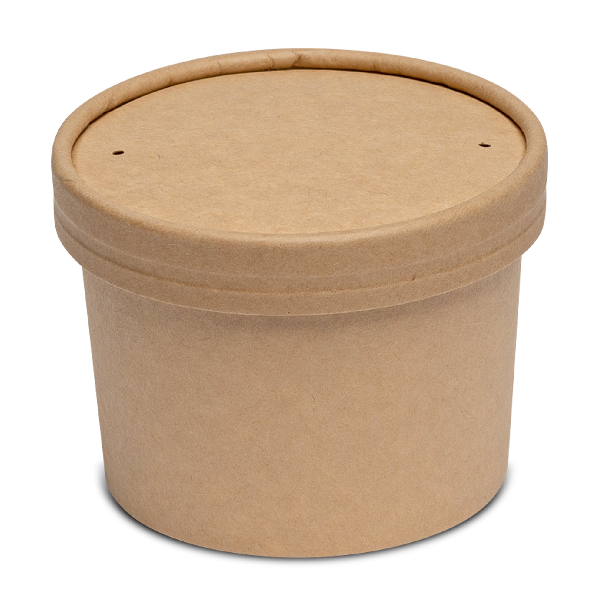 8 oz. Paper Food Containers With Vented Lids, To Go Hot Soup Bowls - Kraft - Comfy Package